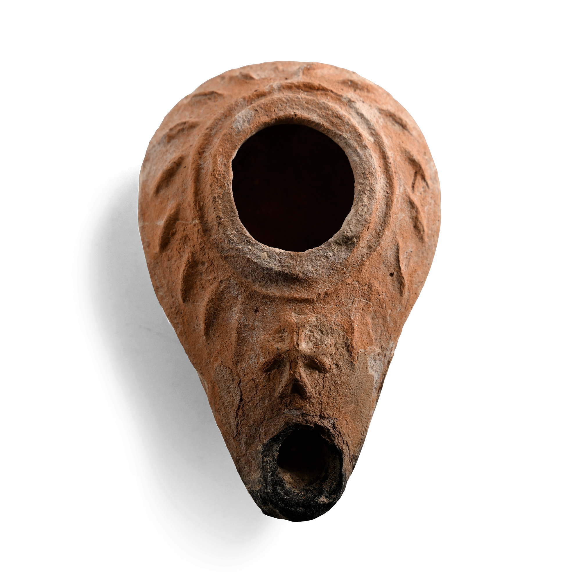 Byzantine Terracotta Slipper Oil Lamp with Cross