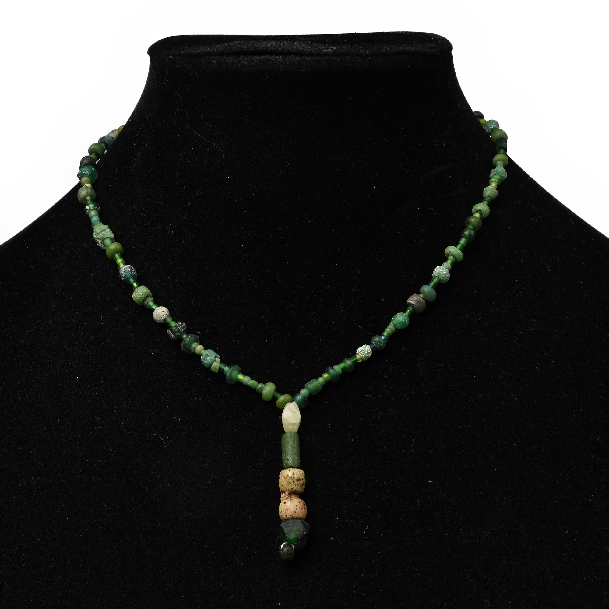 Roman Green Glass and Other Bead Necklace String