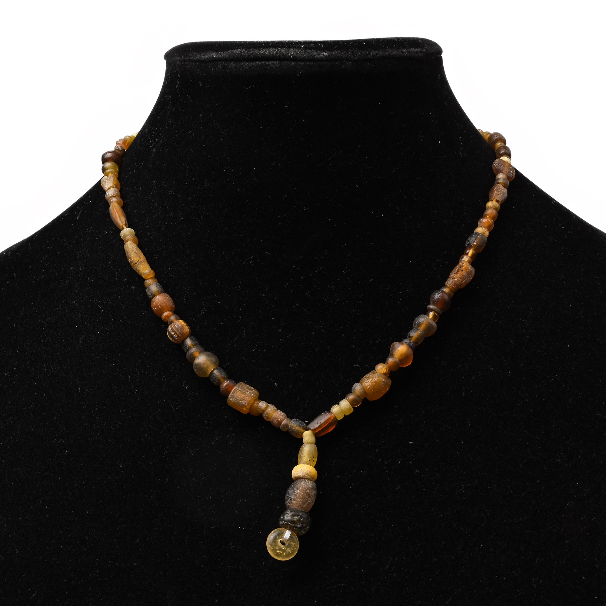 Roman Yellow Glass and Other Bead Necklace String