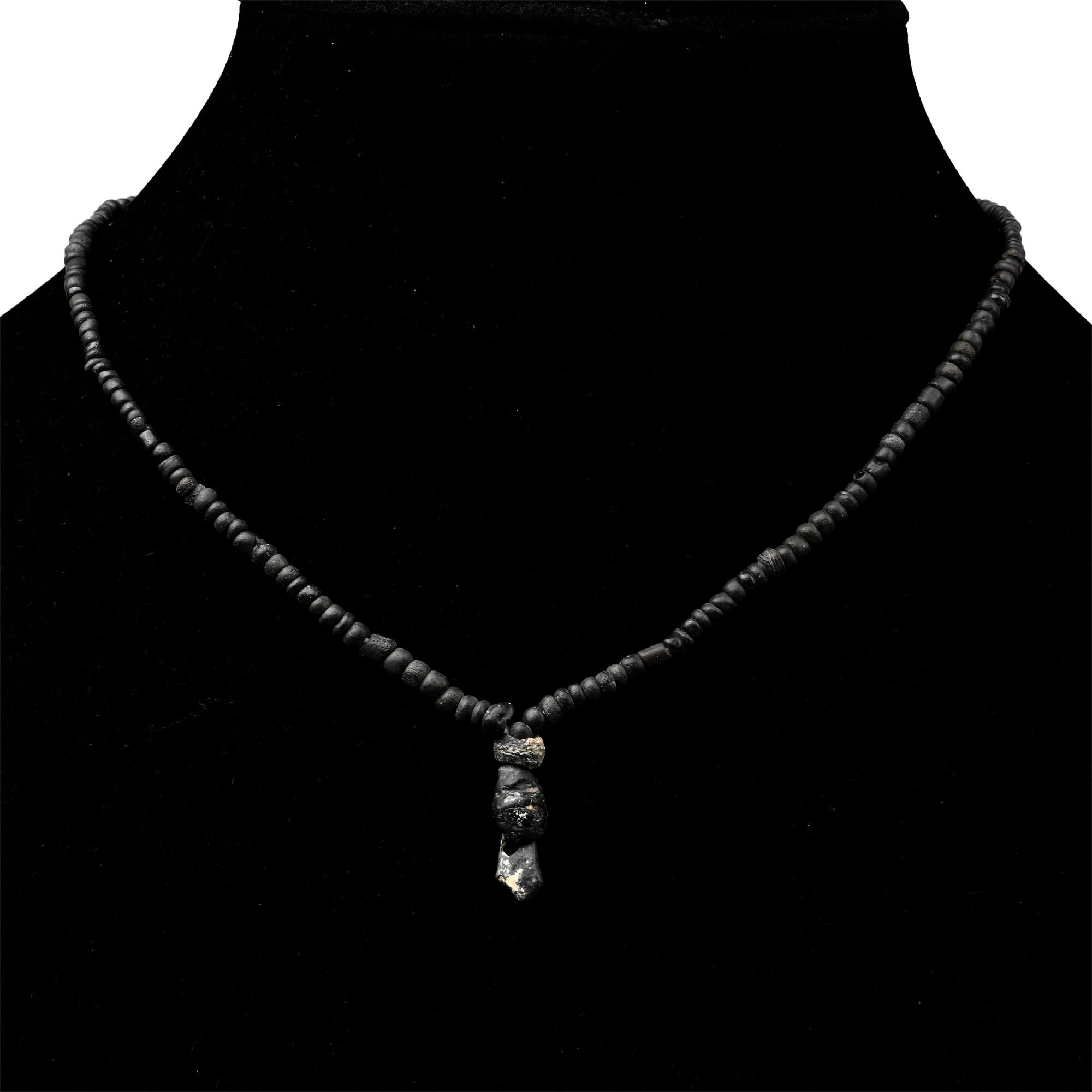 Roman Black Glass and Other Bead Necklace String