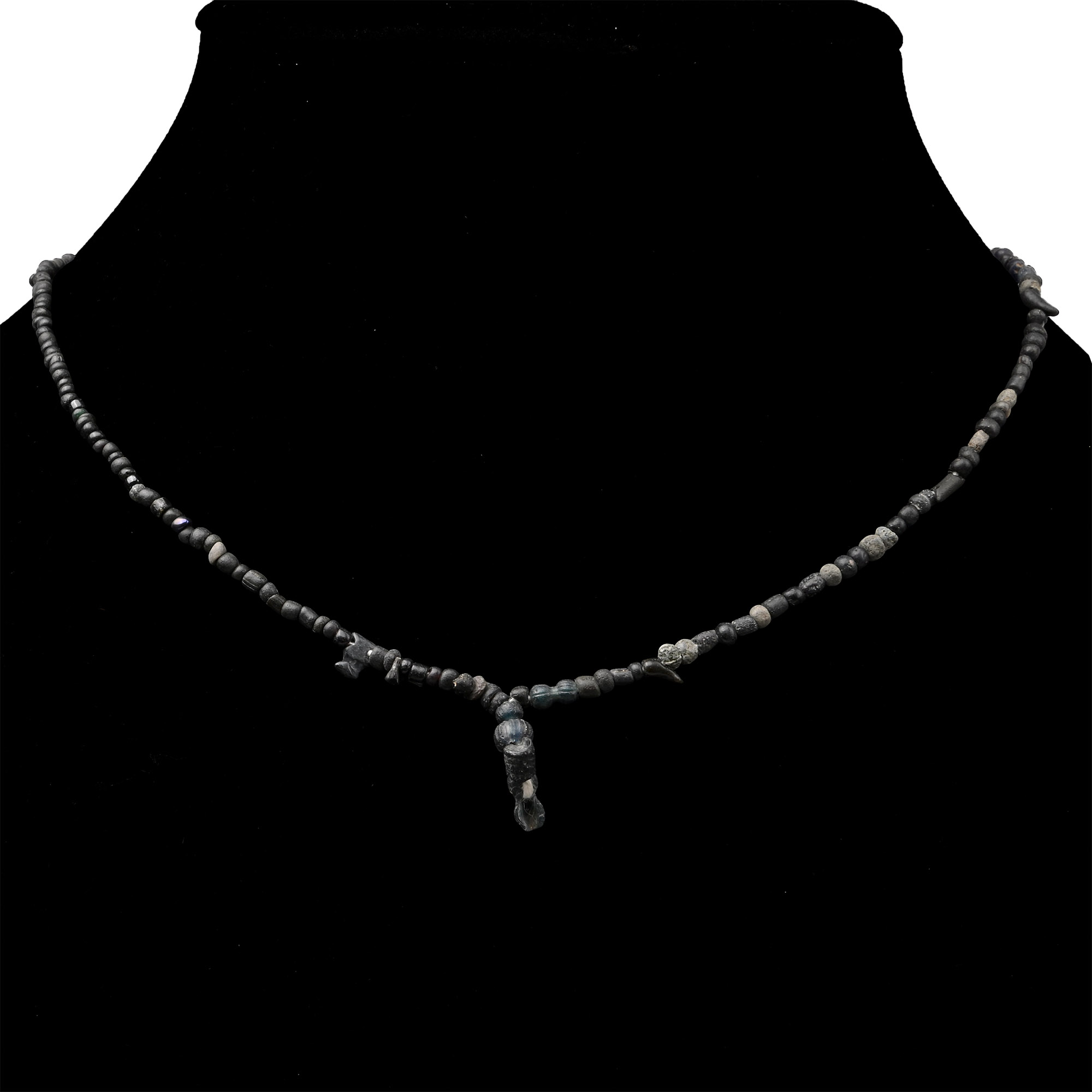 Roman Black Glass and Other Bead Necklace String