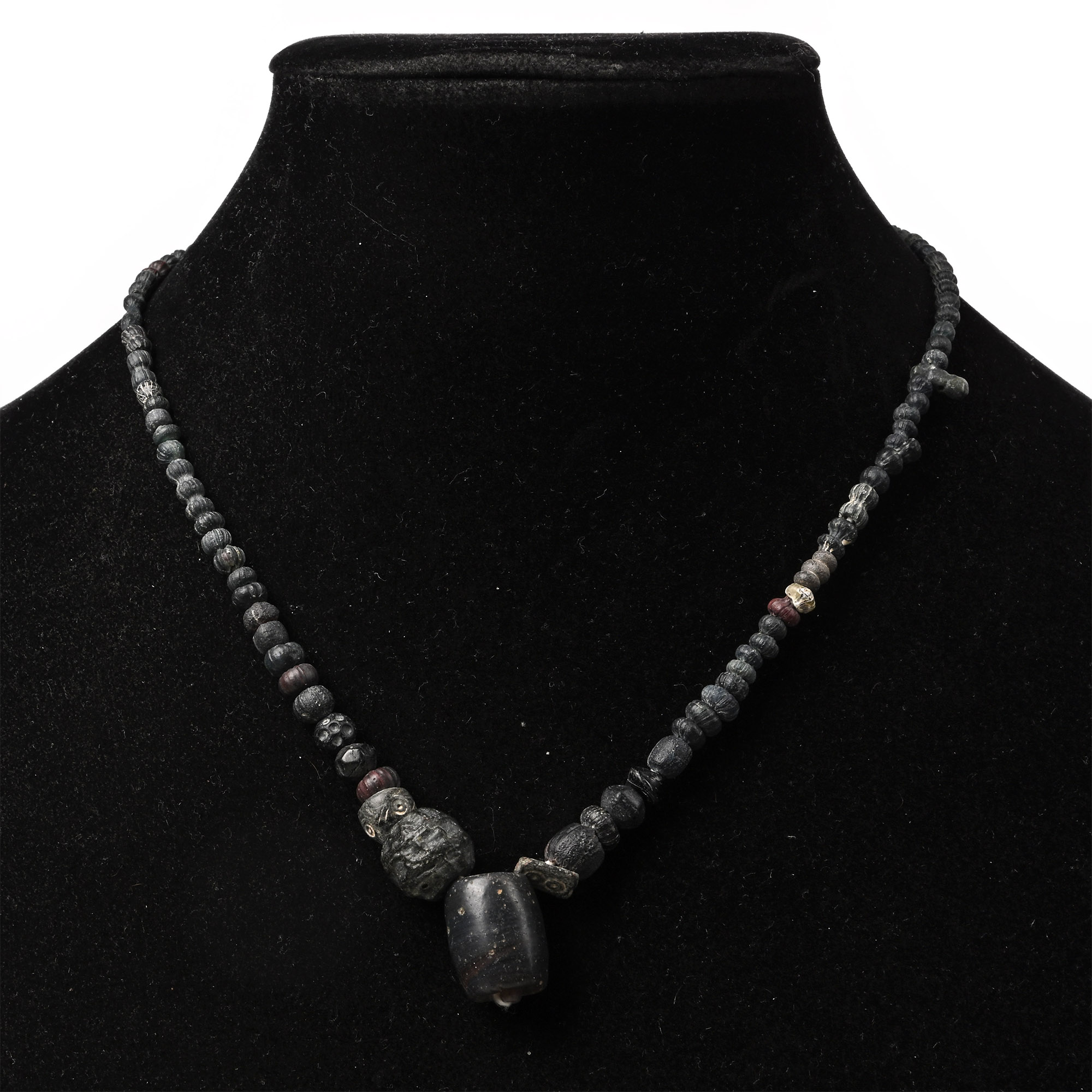 Western Asiatic Glass and Stone Bead Necklace String