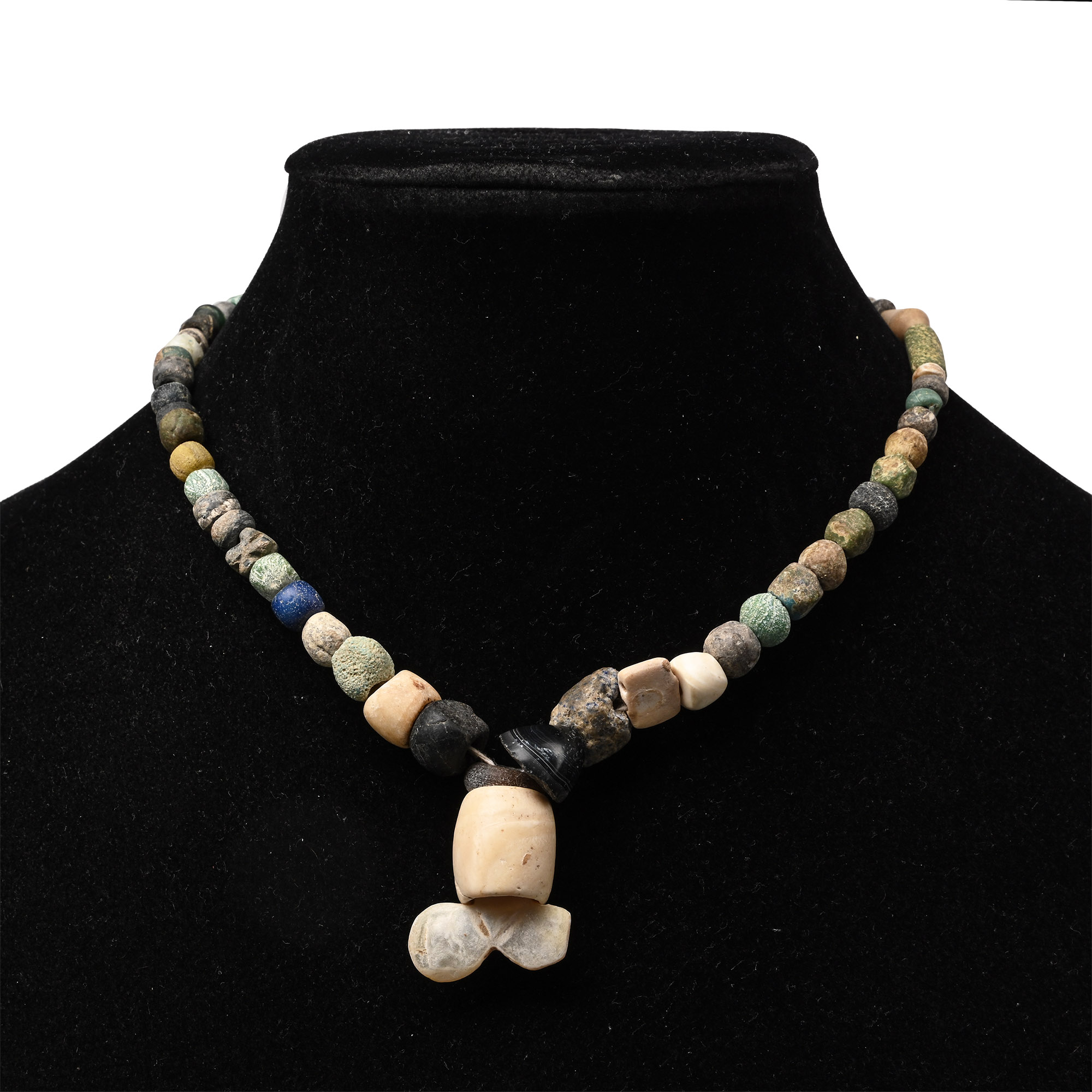 Western Asiatic Glass and Stone Bead Necklace String