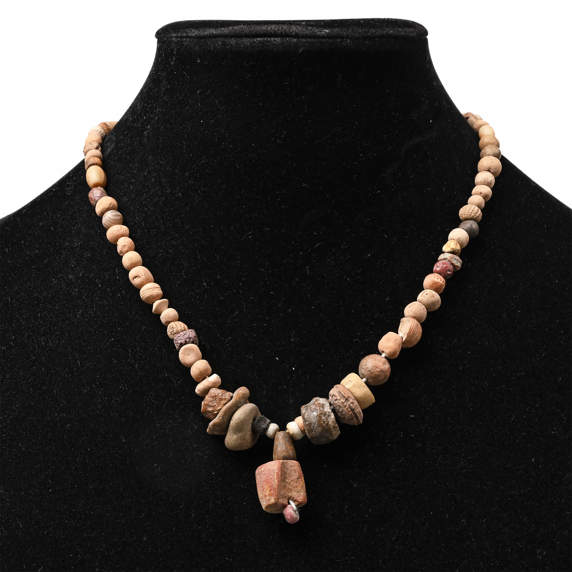 Western Asiatic Glass and Stone Bead Necklace String