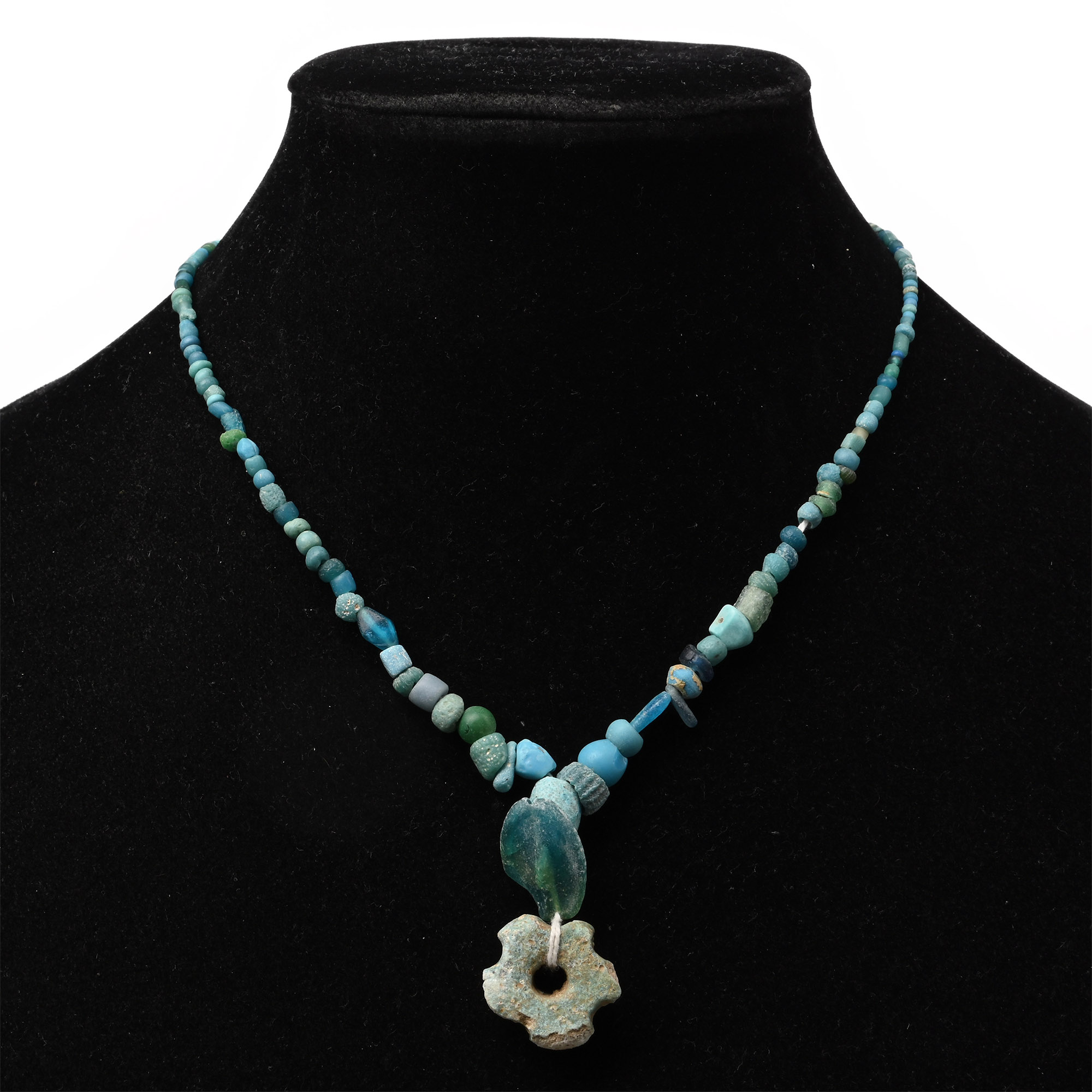 Achaemenid Blue Glass and Other Bead Necklace String
