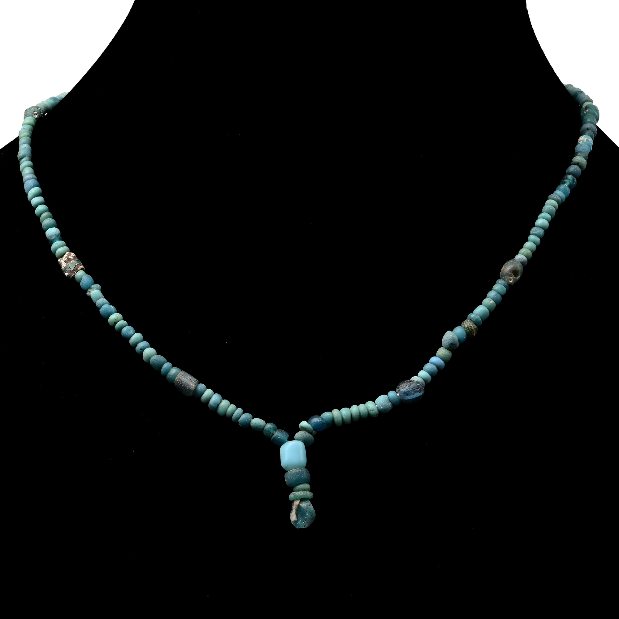 Achaemenid Blue Glass and Other Bead Necklace String