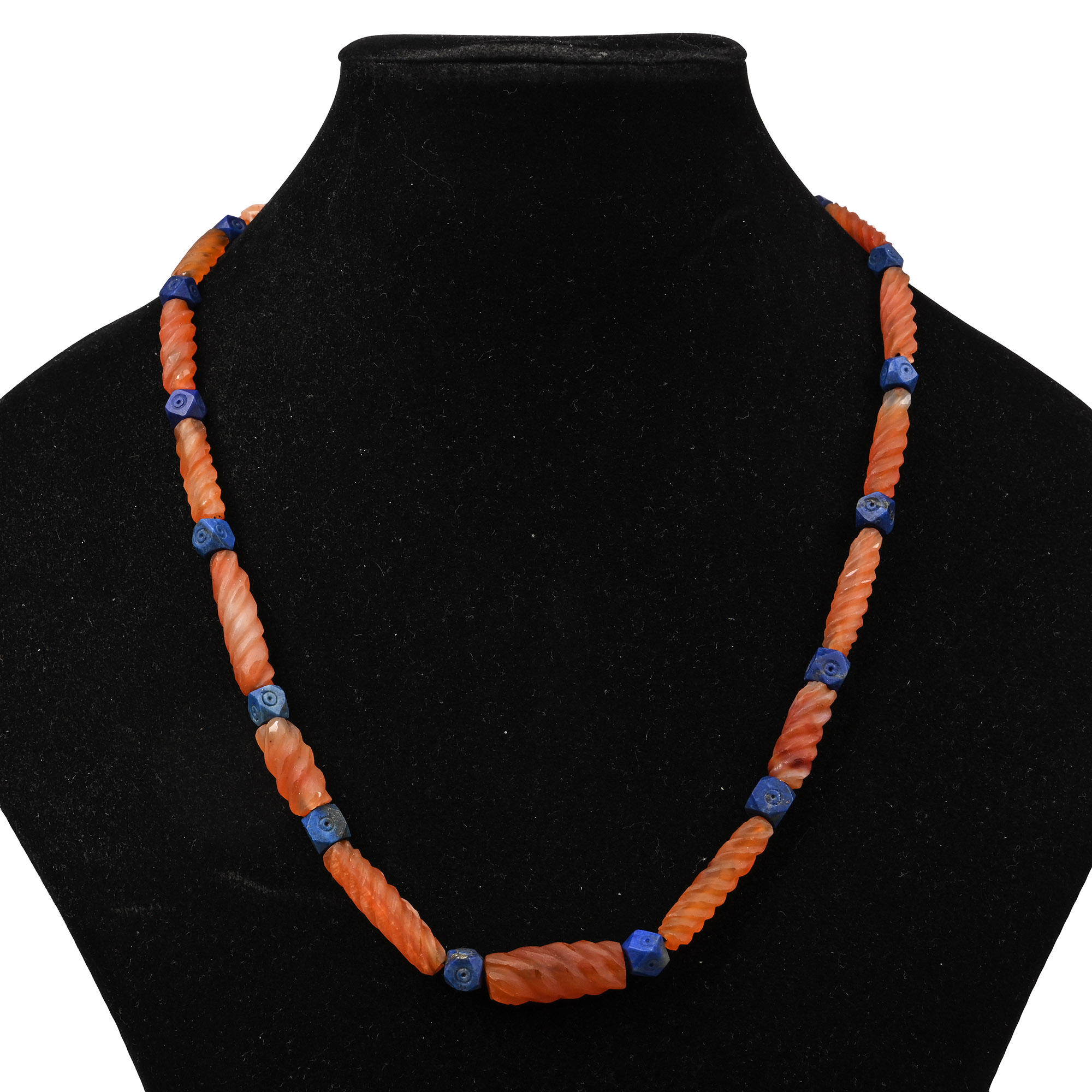 Western Asiatic Style Lapis Lazuli and Carnelian  Bead Necklace String