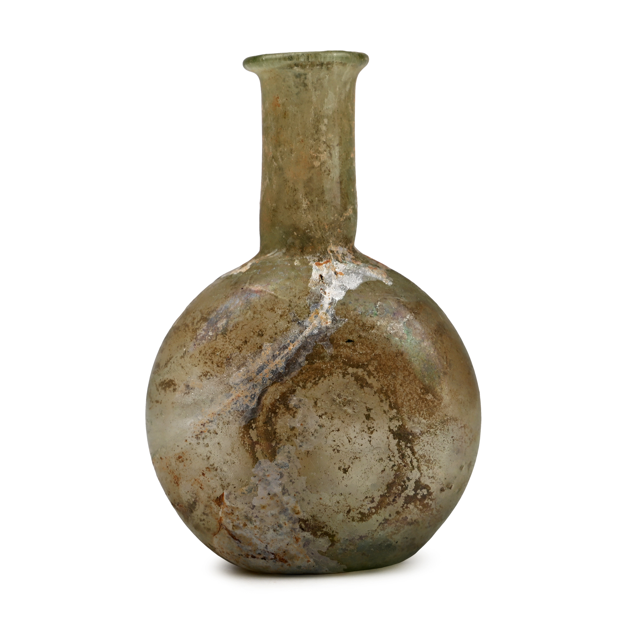 Roman Pale Green Glass Flask