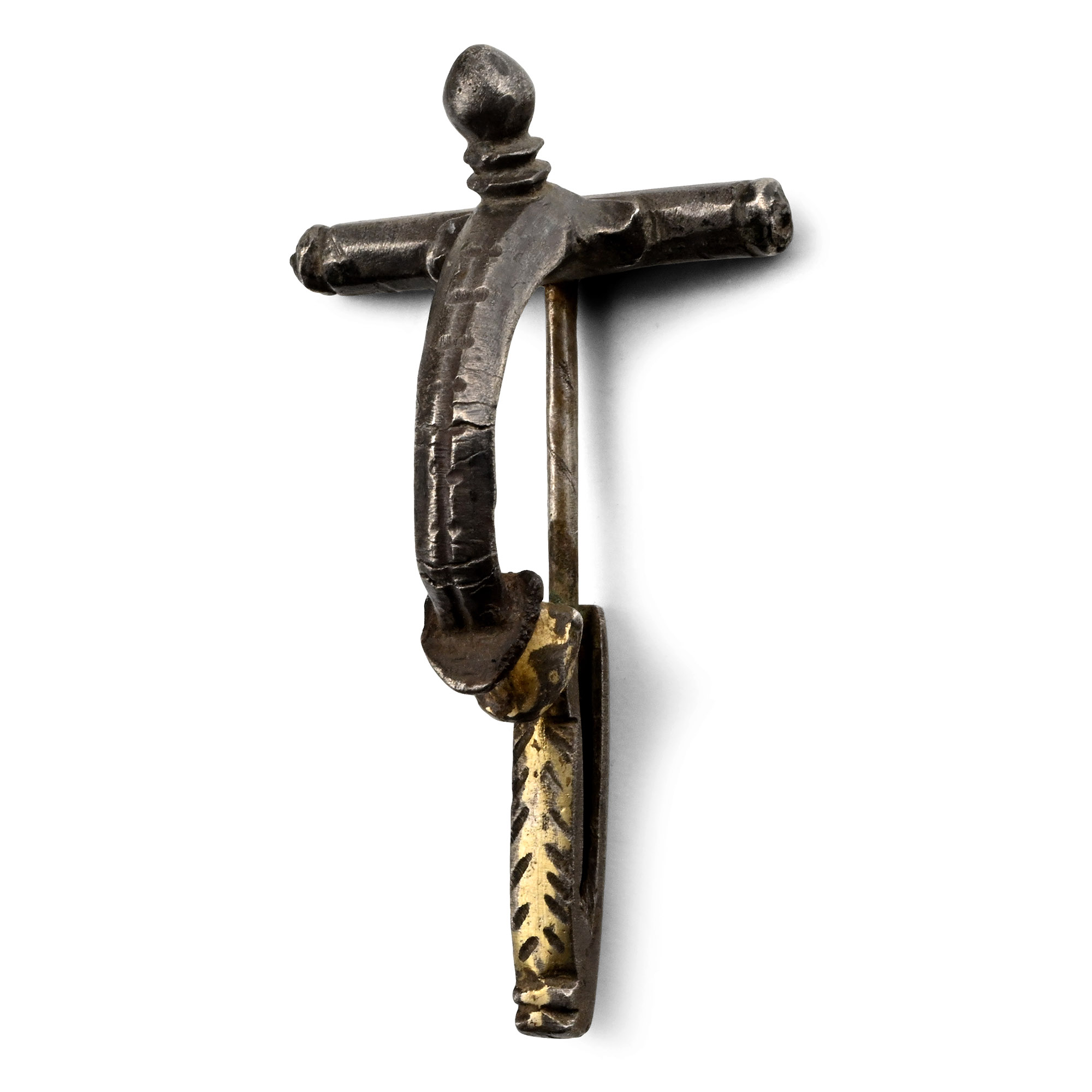 Roman Silver-Gilt Crossbow Brooch