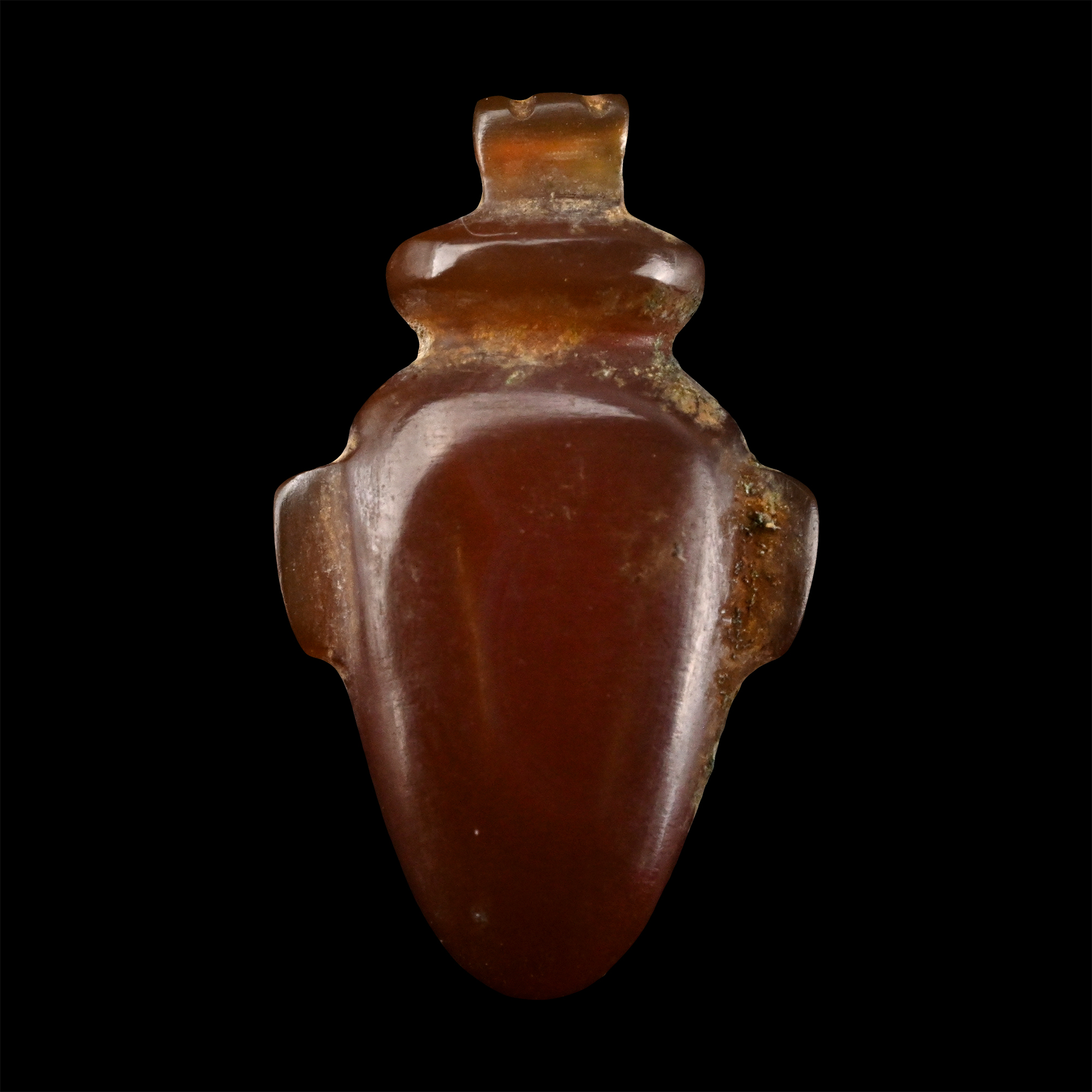 Egyptian Carnelian Bifacial Heart Amulet