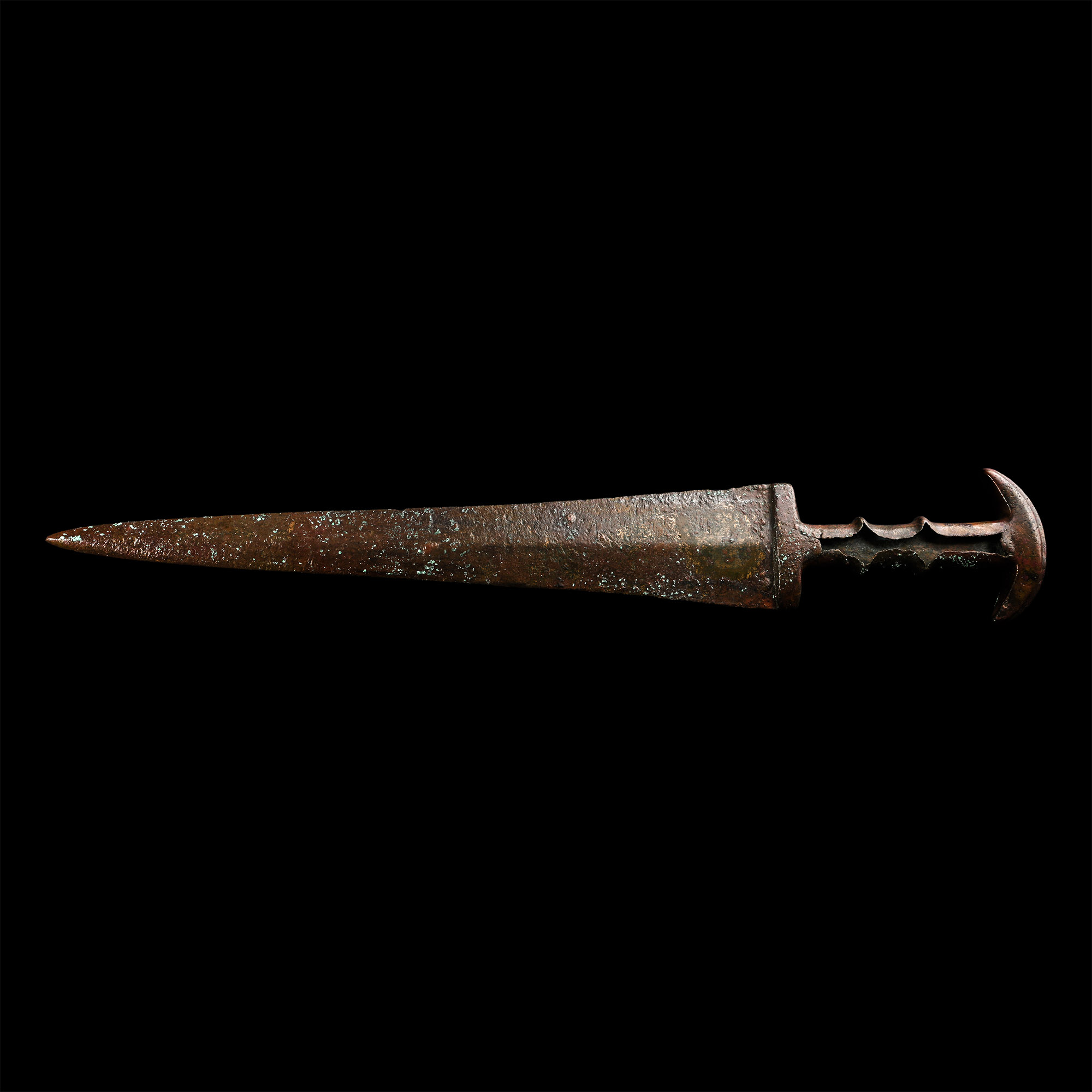 Luristan Bronze Short Sword with Crescent-Shaped Pommel