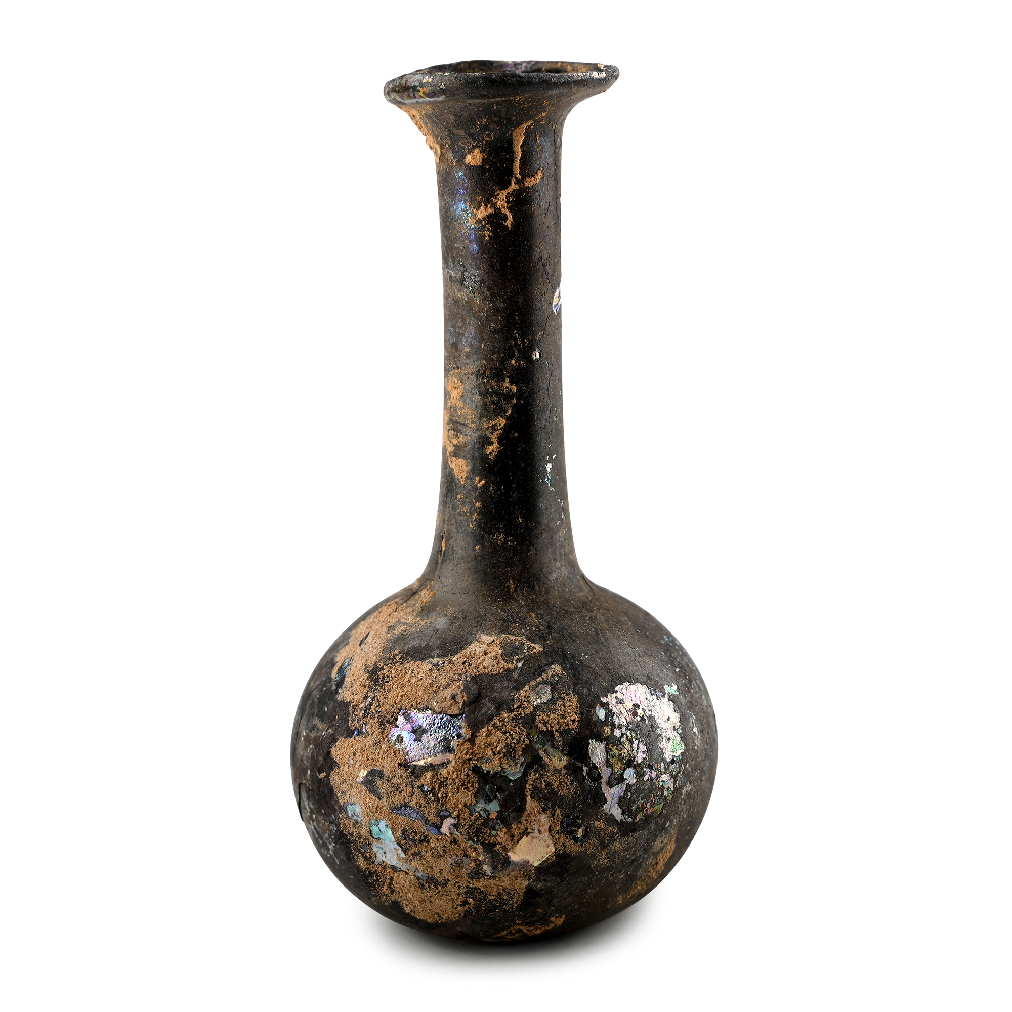 Roman Iridescent Glass Bottle