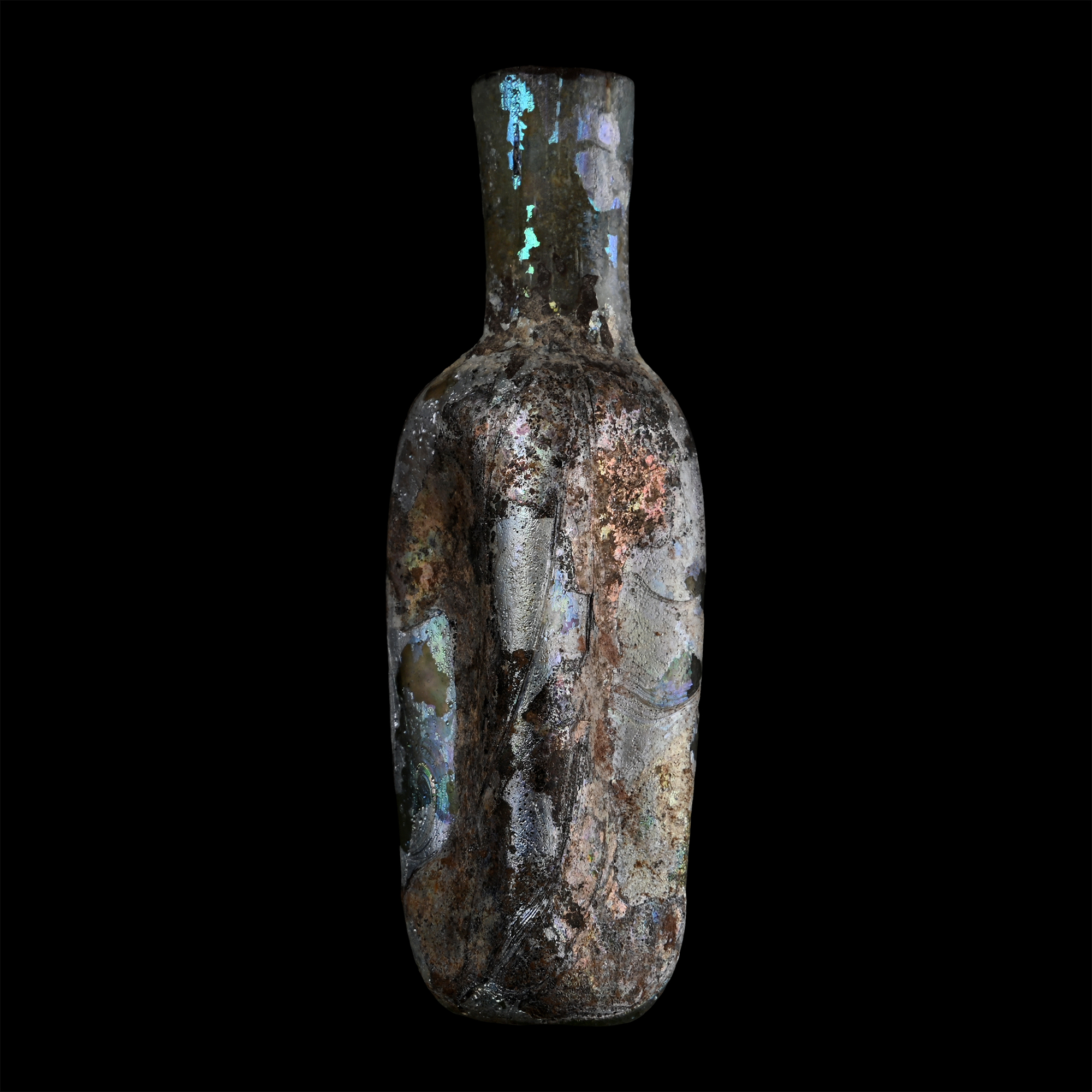 Roman Iridescent Glass Perfume Bottle