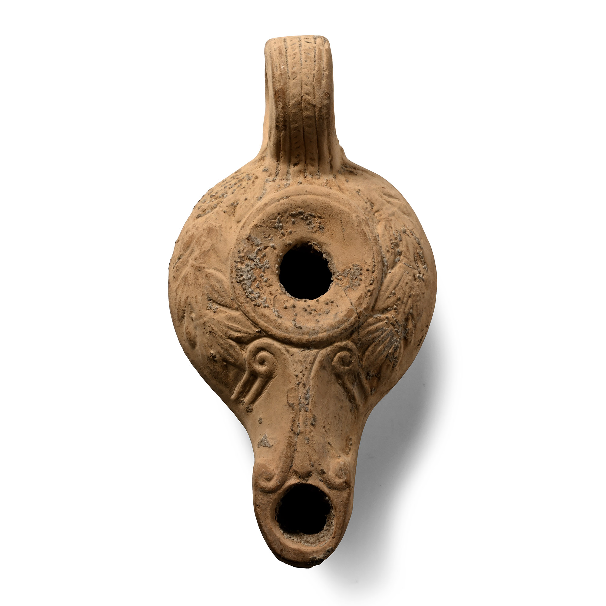 Roman Looped Terracotta Oil Lamp