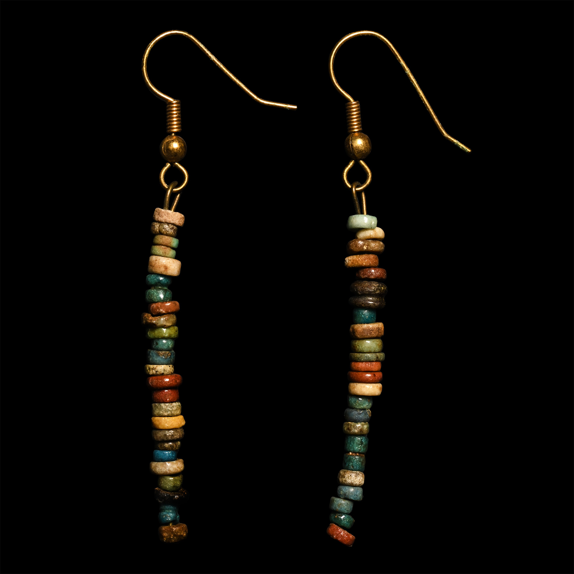 Egyptian Faience Bead Earring Pair