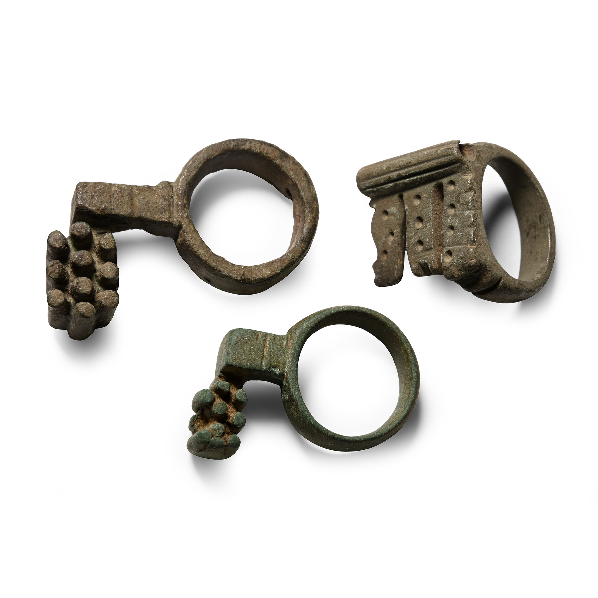 Roman Bronze Key Ring Group