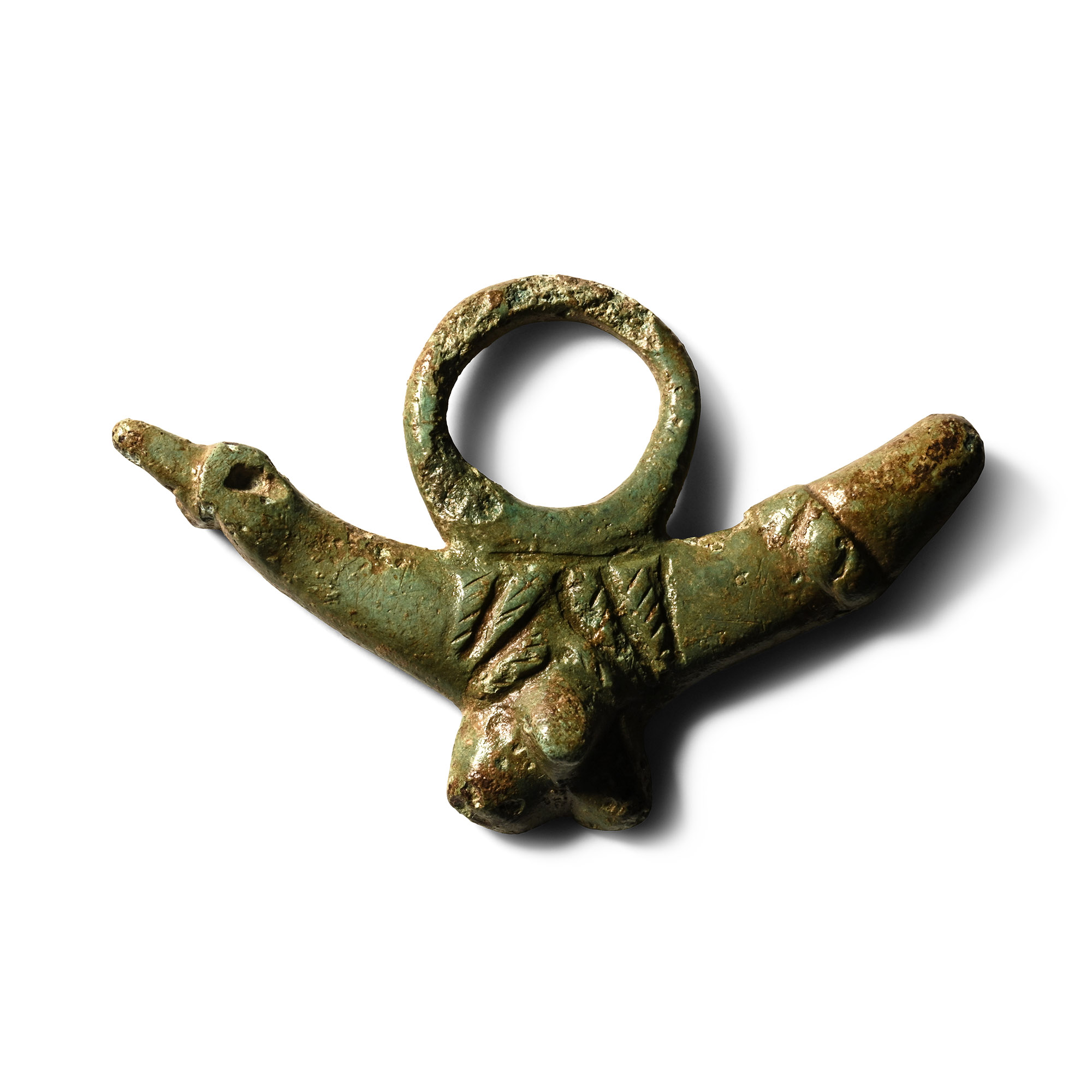 Roman Bronze Phallic Pendant