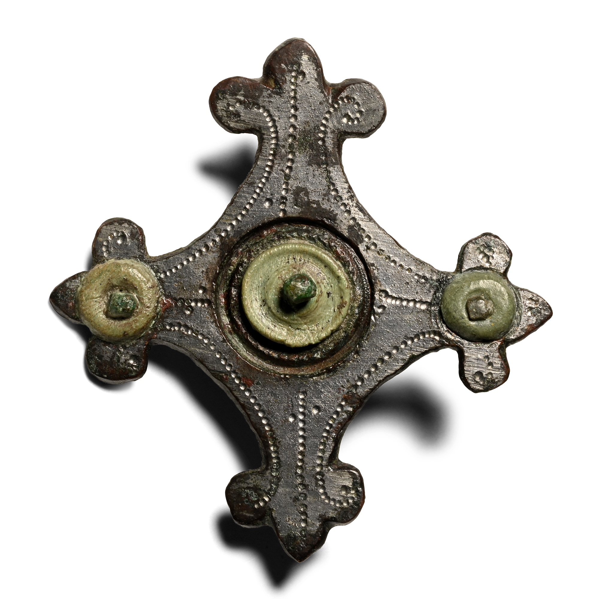 Roman Bronze Silvered Plate Brooch