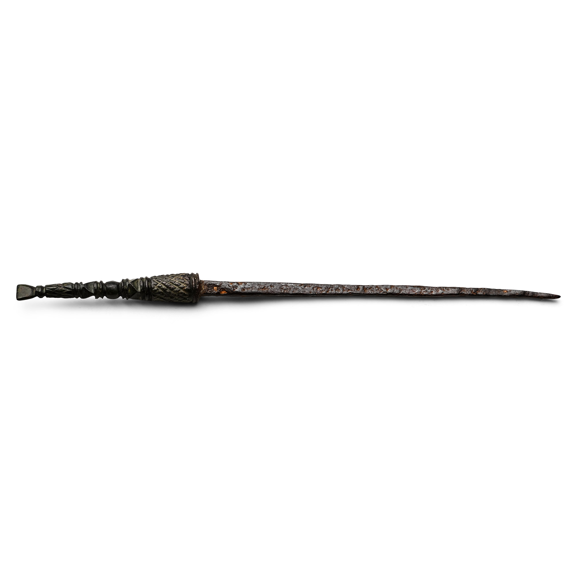 Roman Iron-Shafted Bronze Stylus with Eraser