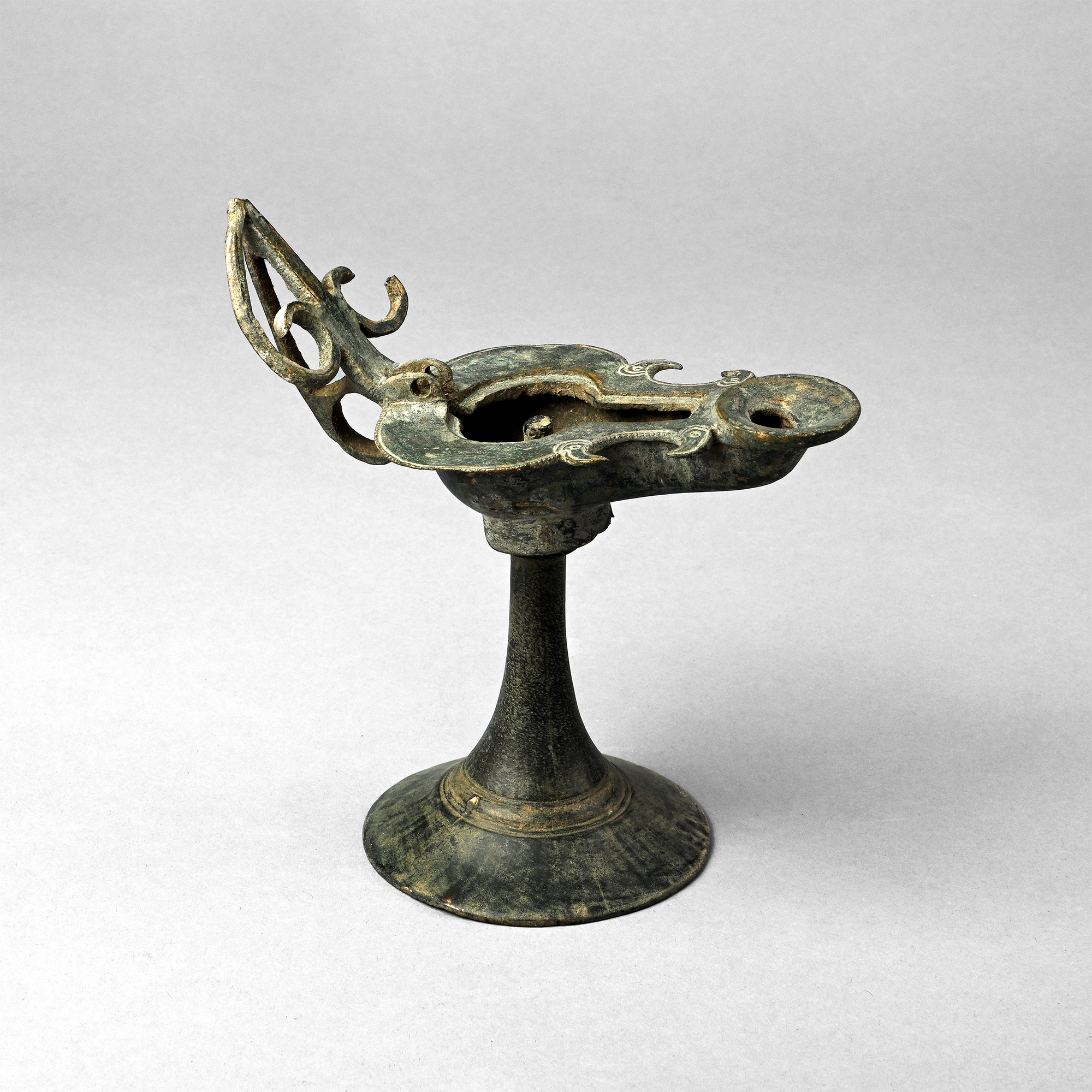 Late Roman Bronze Lamp and Stand