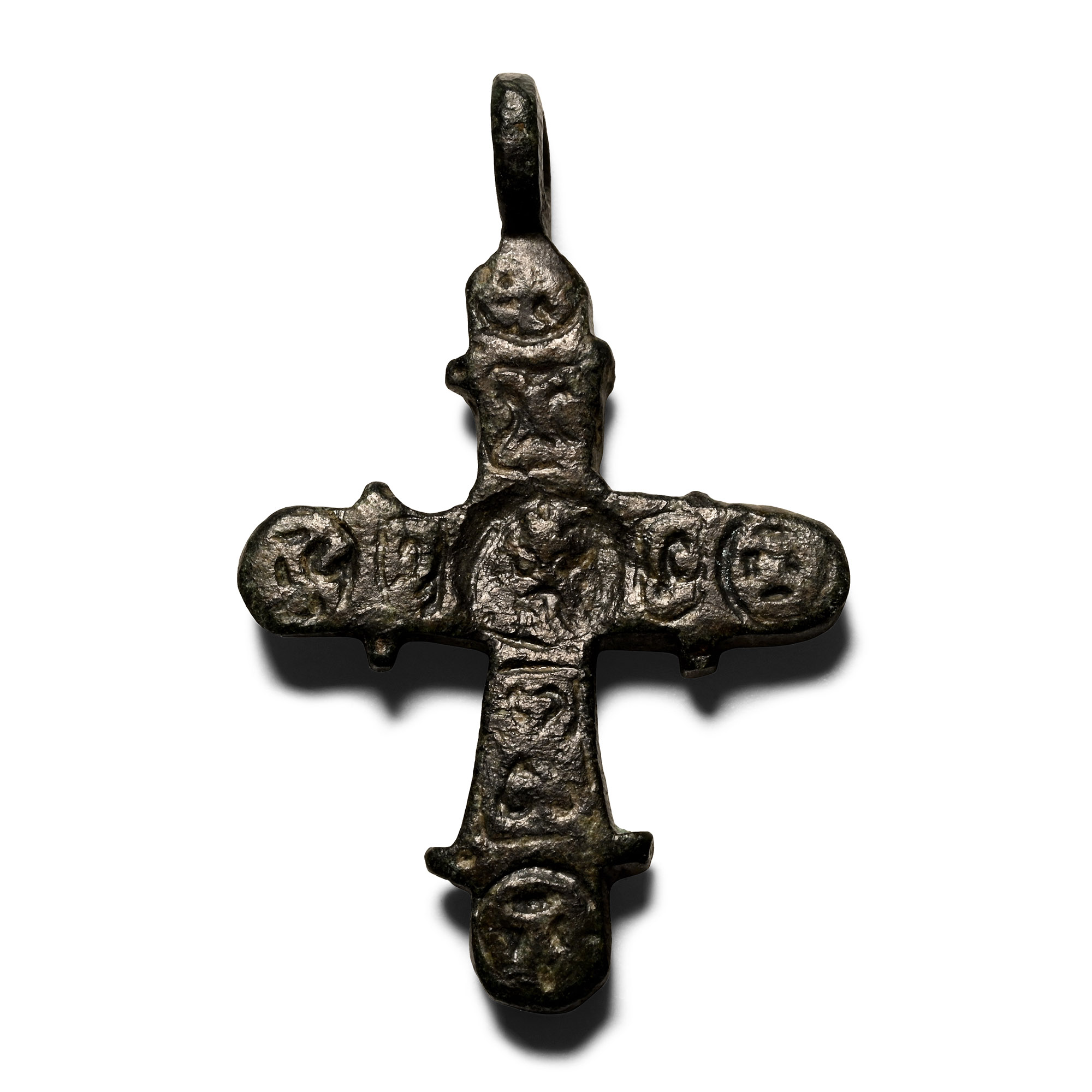 Byzantine Bronze Cross Pendant