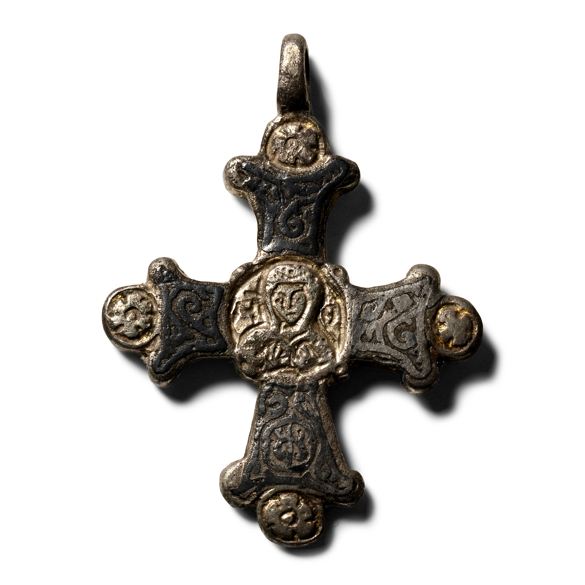 Byzantine Silver Cross Pendant