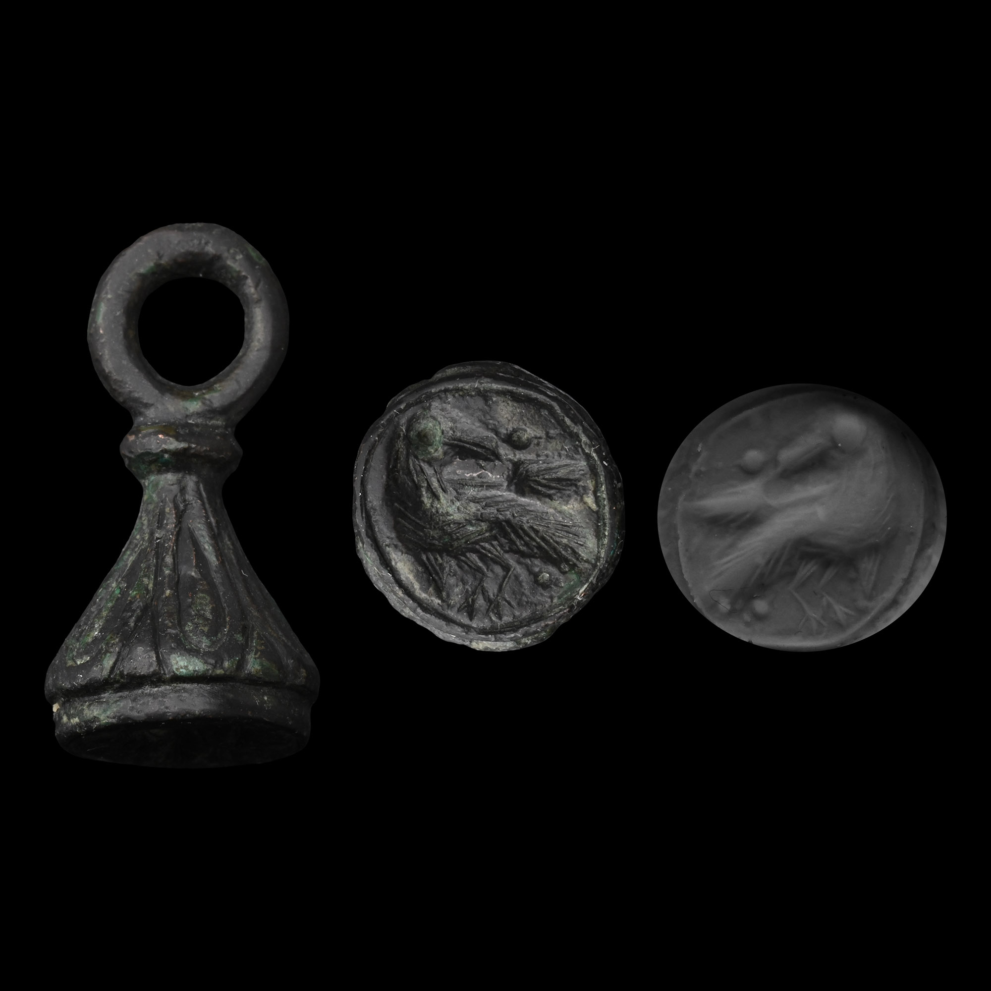 Byzantine Bronze Seal Matrix with Bird