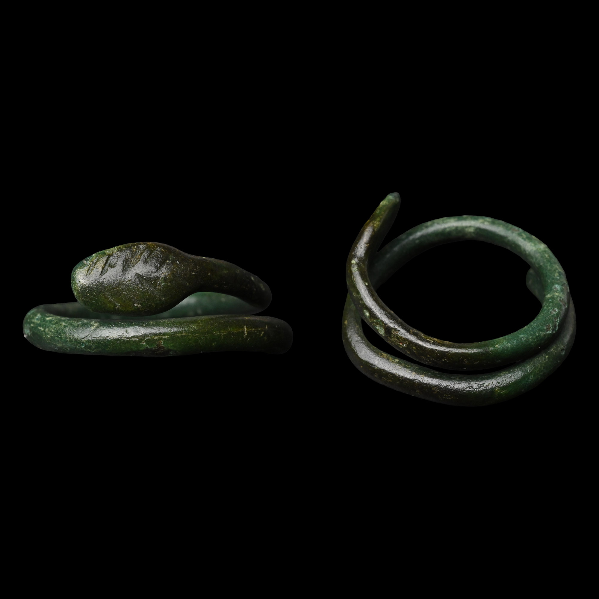 Romano-Egyptian Bronze Snake Ring