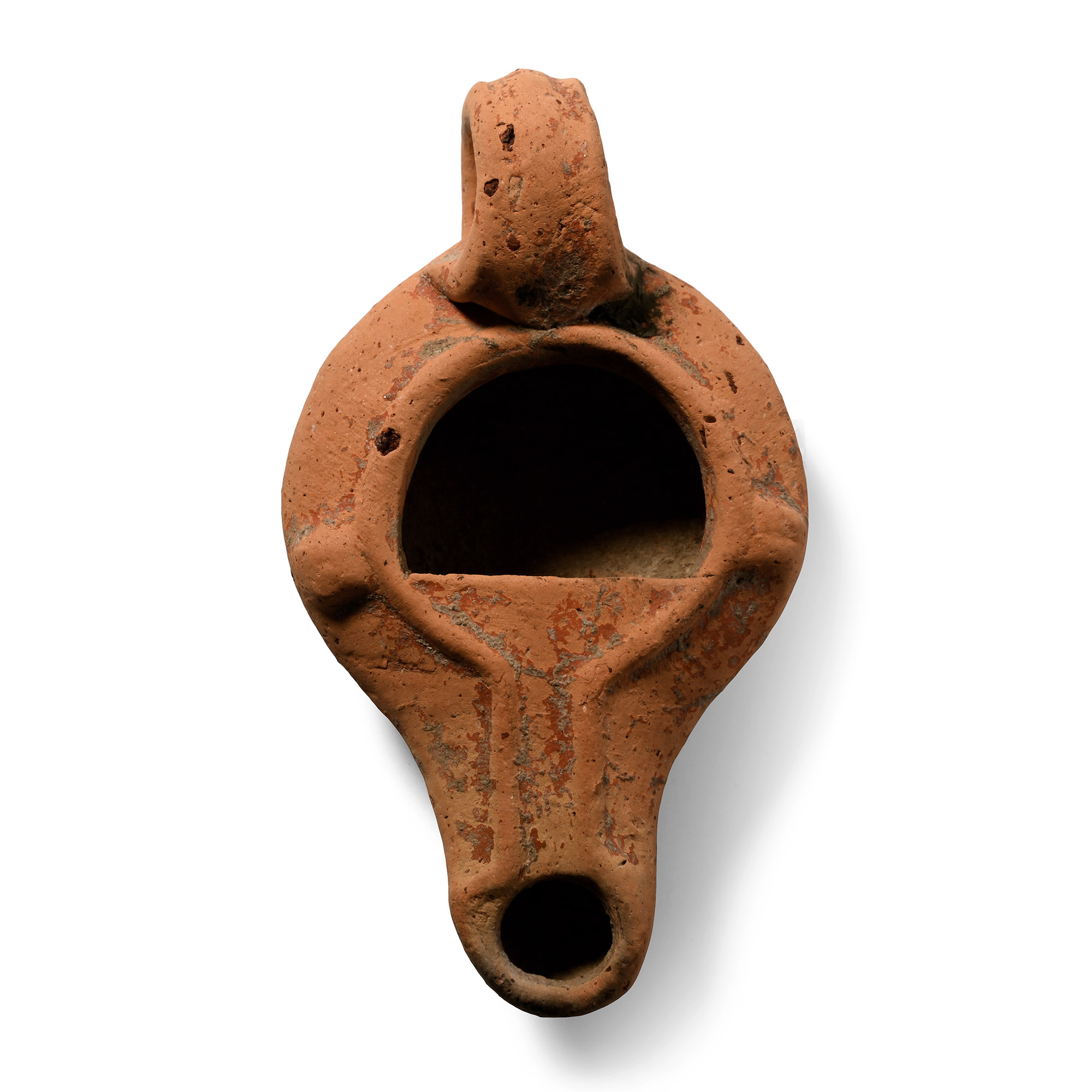 Roman Terracotta Oil Lamp with Maker's Mark