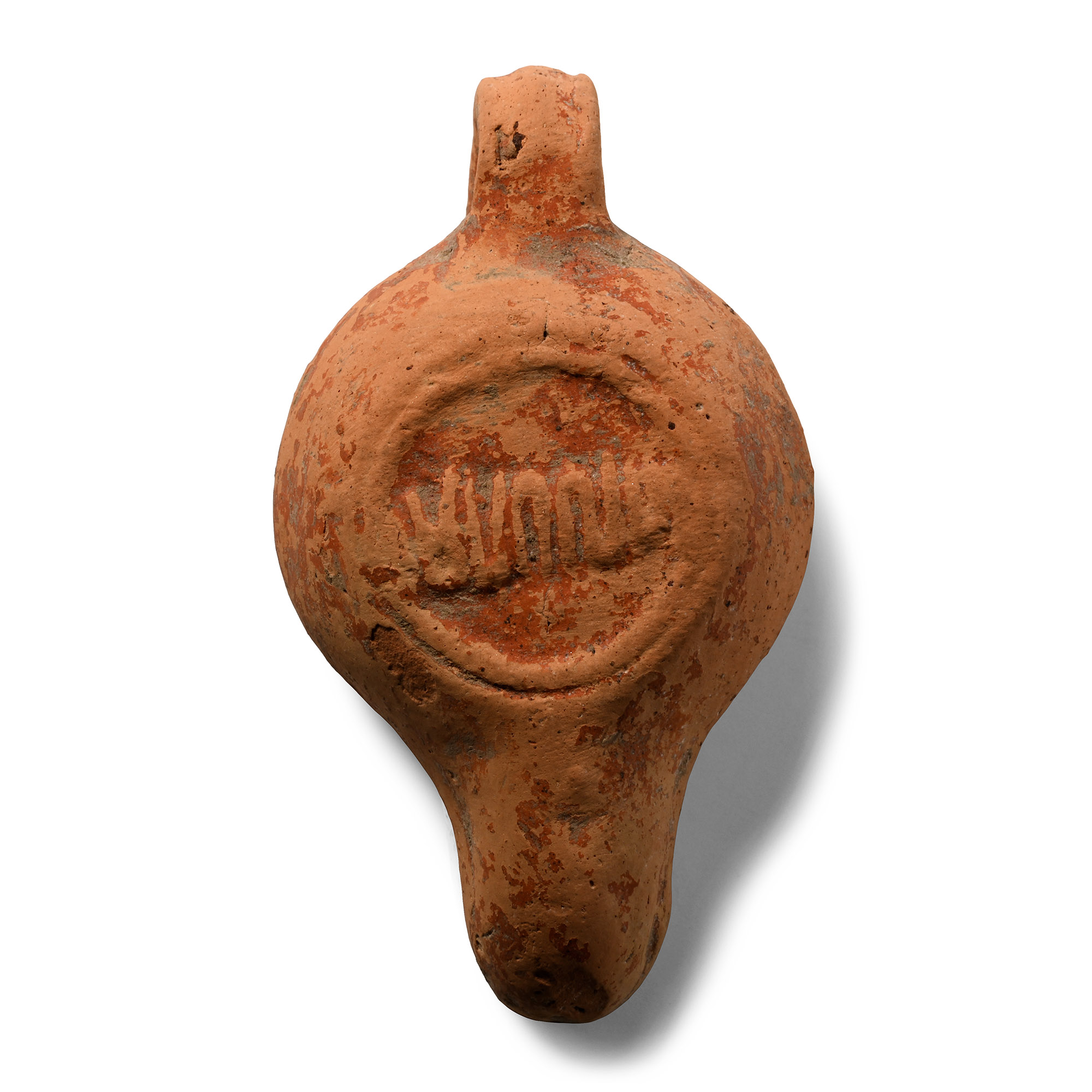 Roman Terracotta Oil Lamp with Maker's Mark