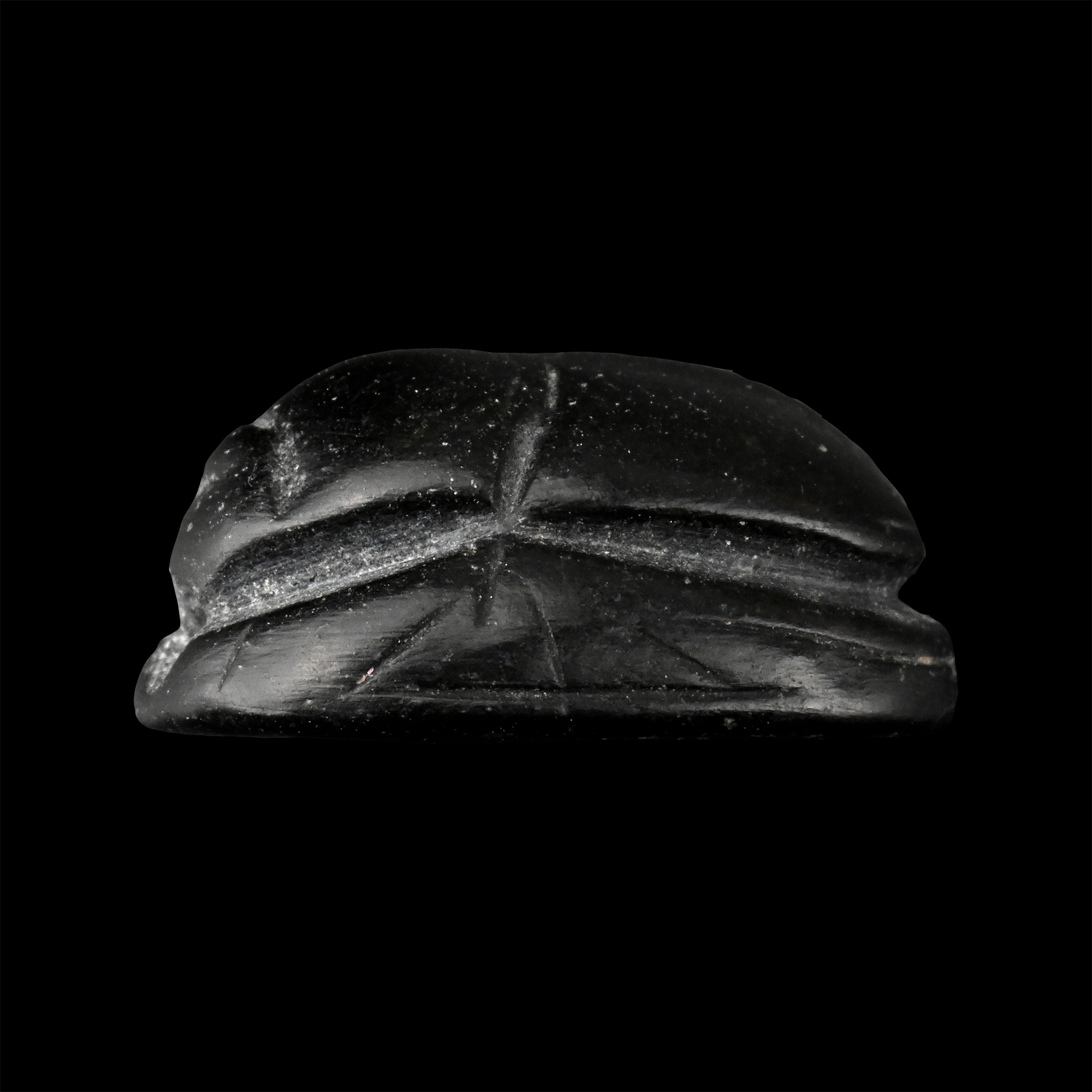 Western Asiatic Black Stone Scaraboid with Charioteer