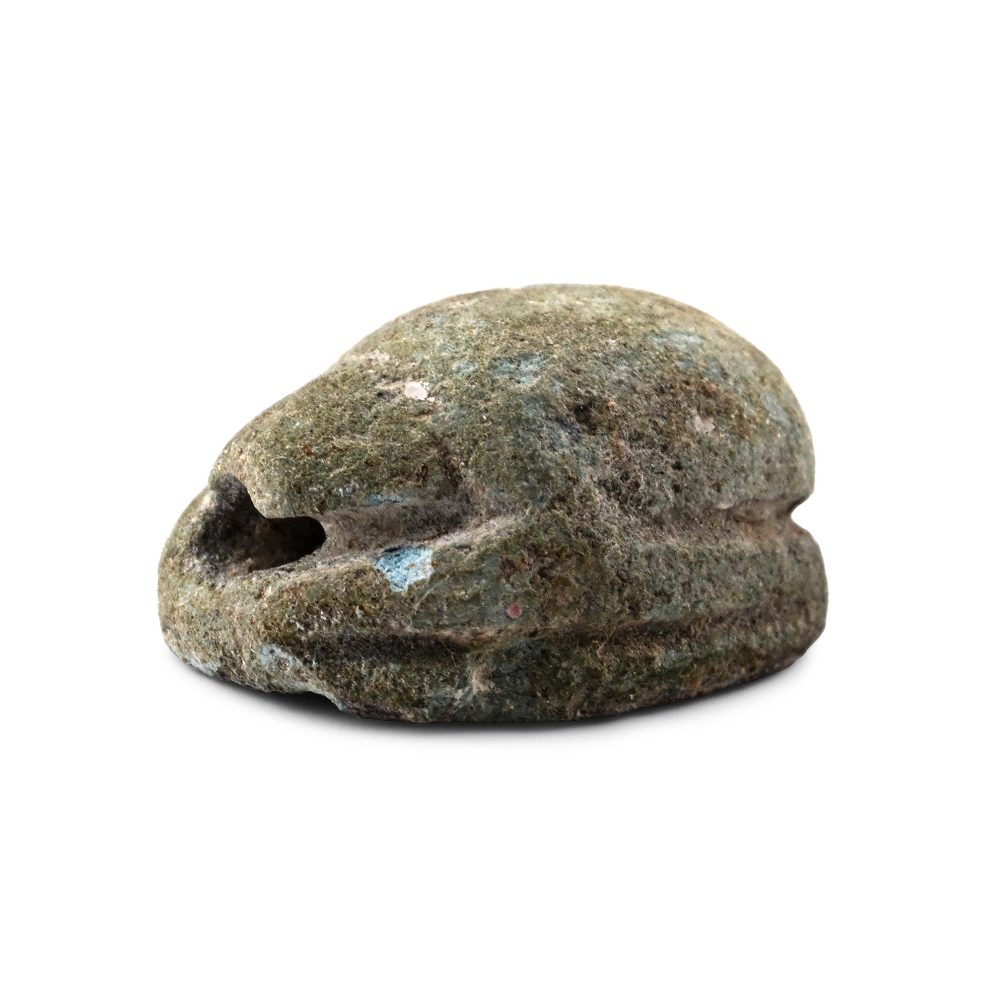 Phoenician Faience Scaraboid with Patterns