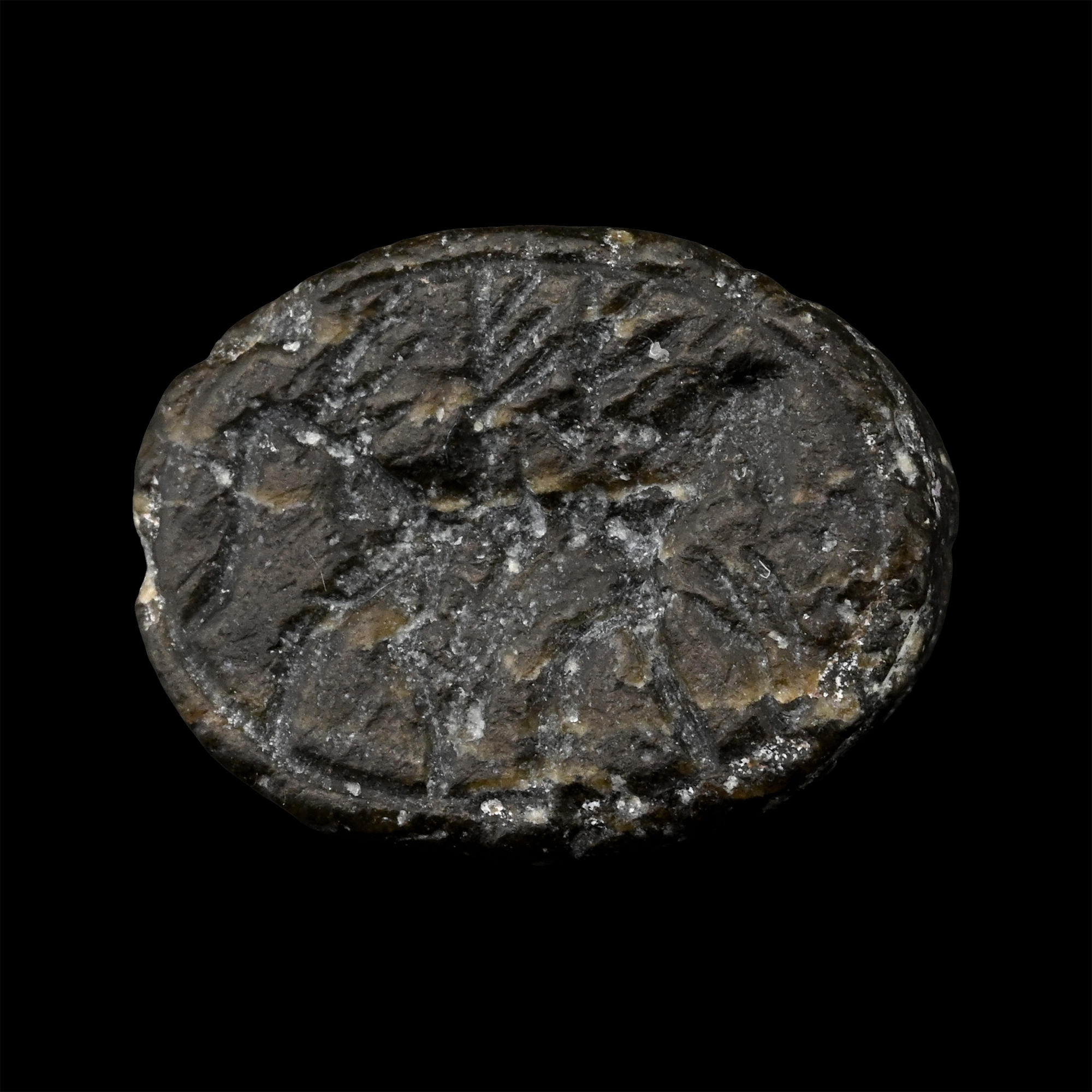 Western Asiatic Black Stone Scaraboid with Walking Horse