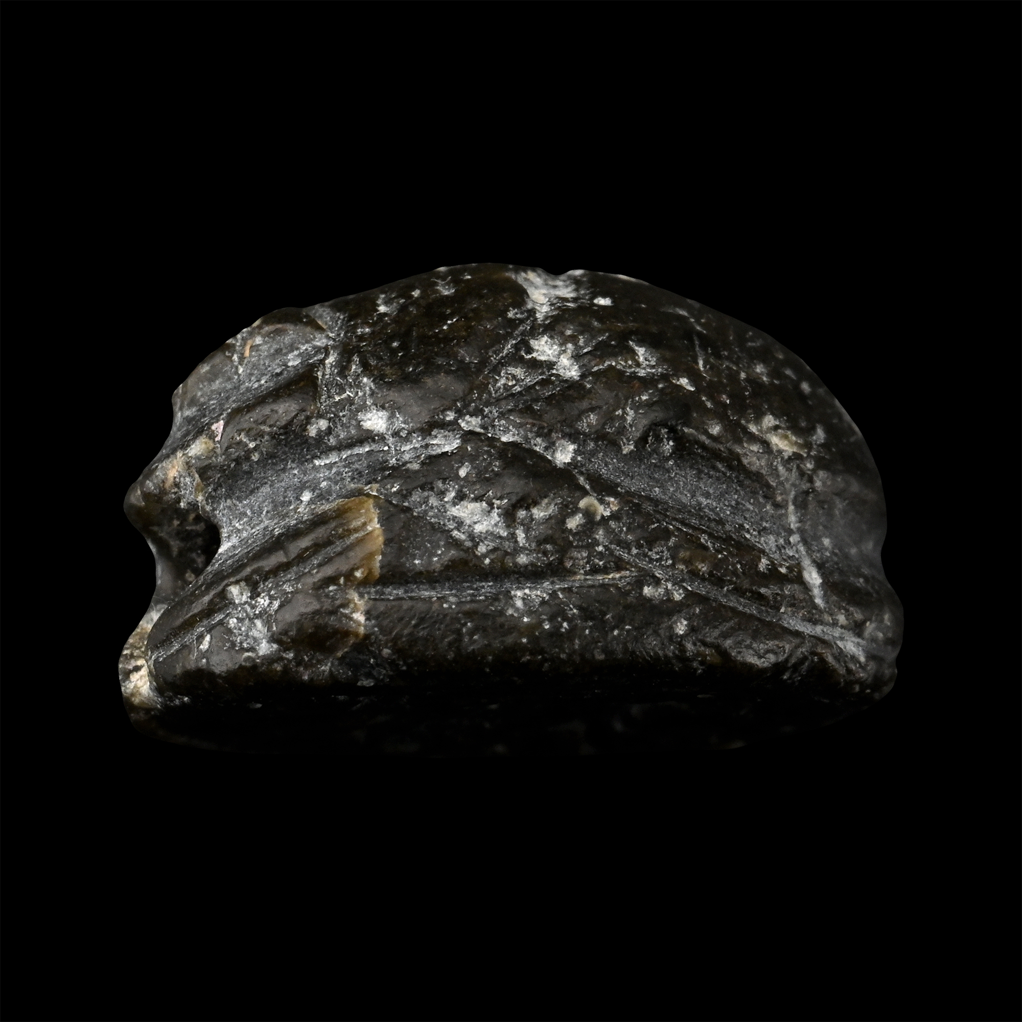 Western Asiatic Black Stone Scaraboid with Walking Horse