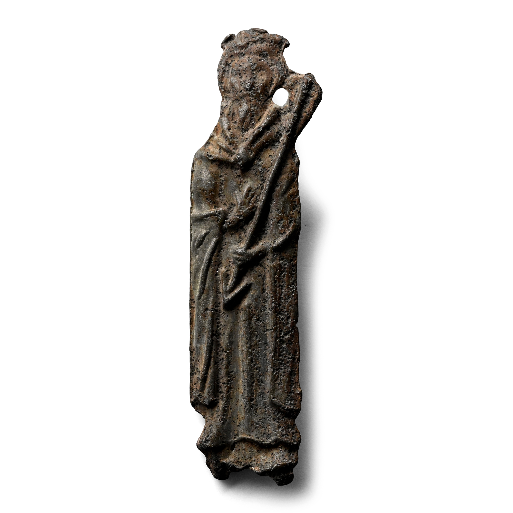 Medieval Pewter Pilgrim's Badge with Saint Edmund