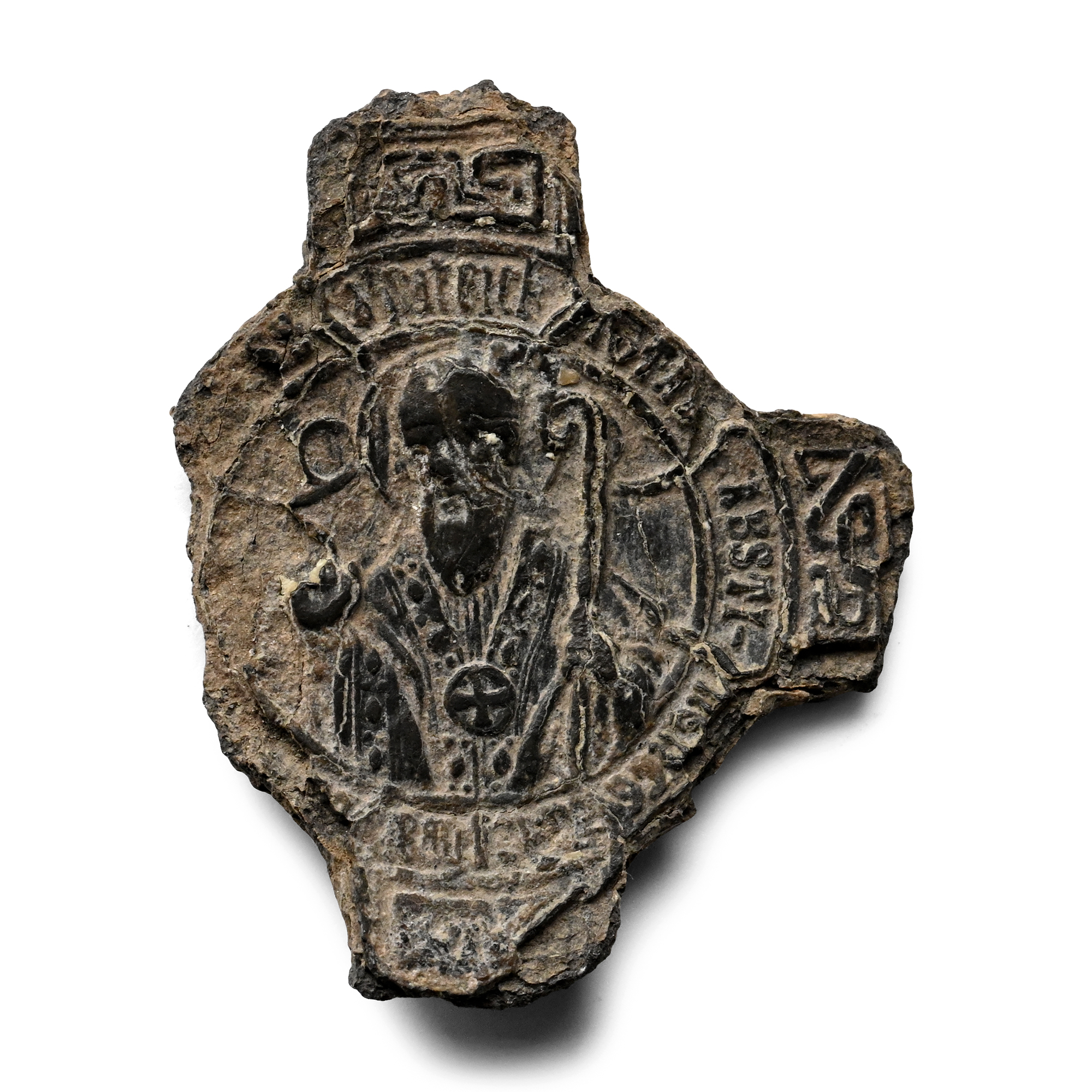 Tudor Period Pewter Pilgrim's Pendant with Bishop