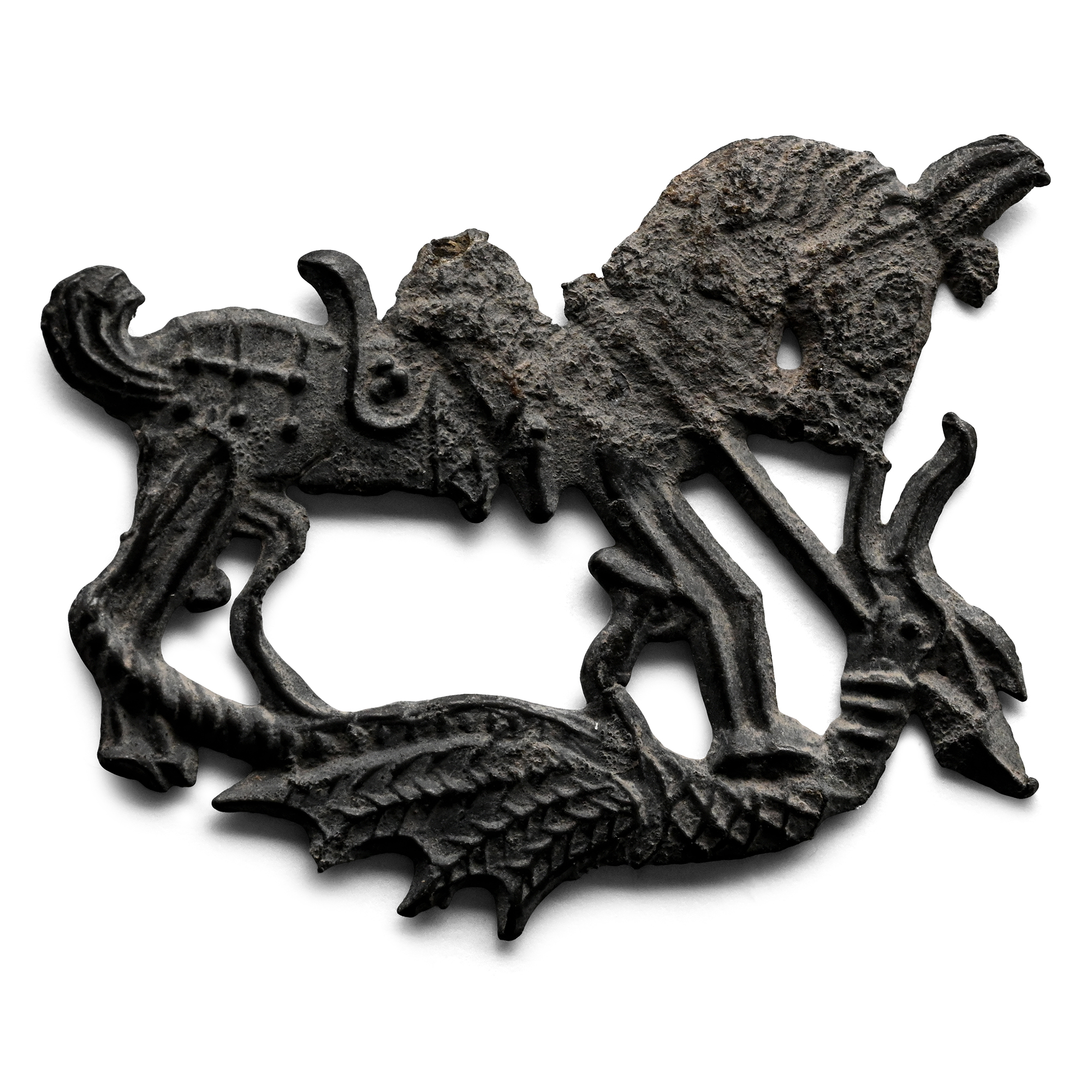 Medieval Pewter Pilgrim's Badge of Saint George Slaying the Dragon