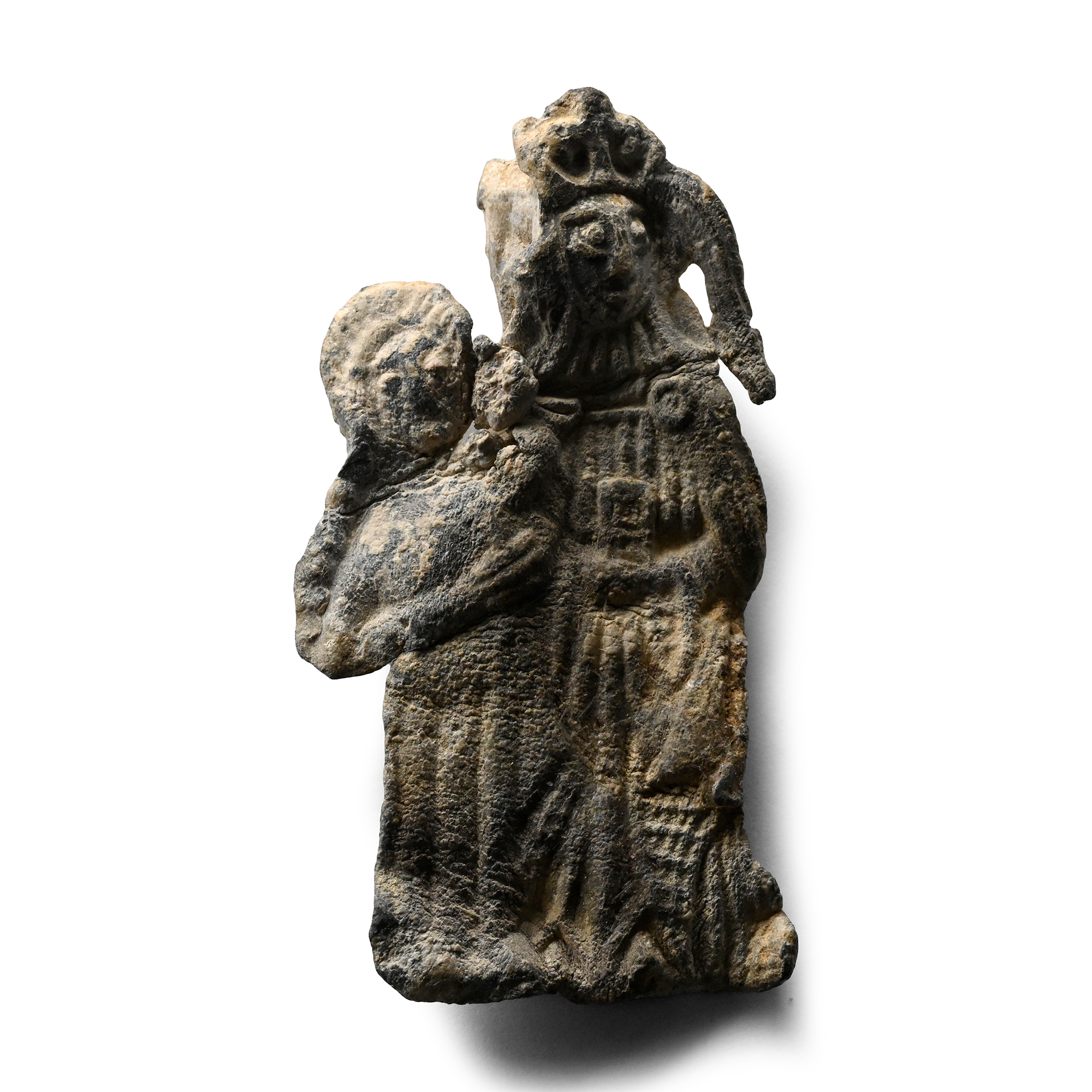 Medieval Pewter Pilgrim's Badge with Mary and Child