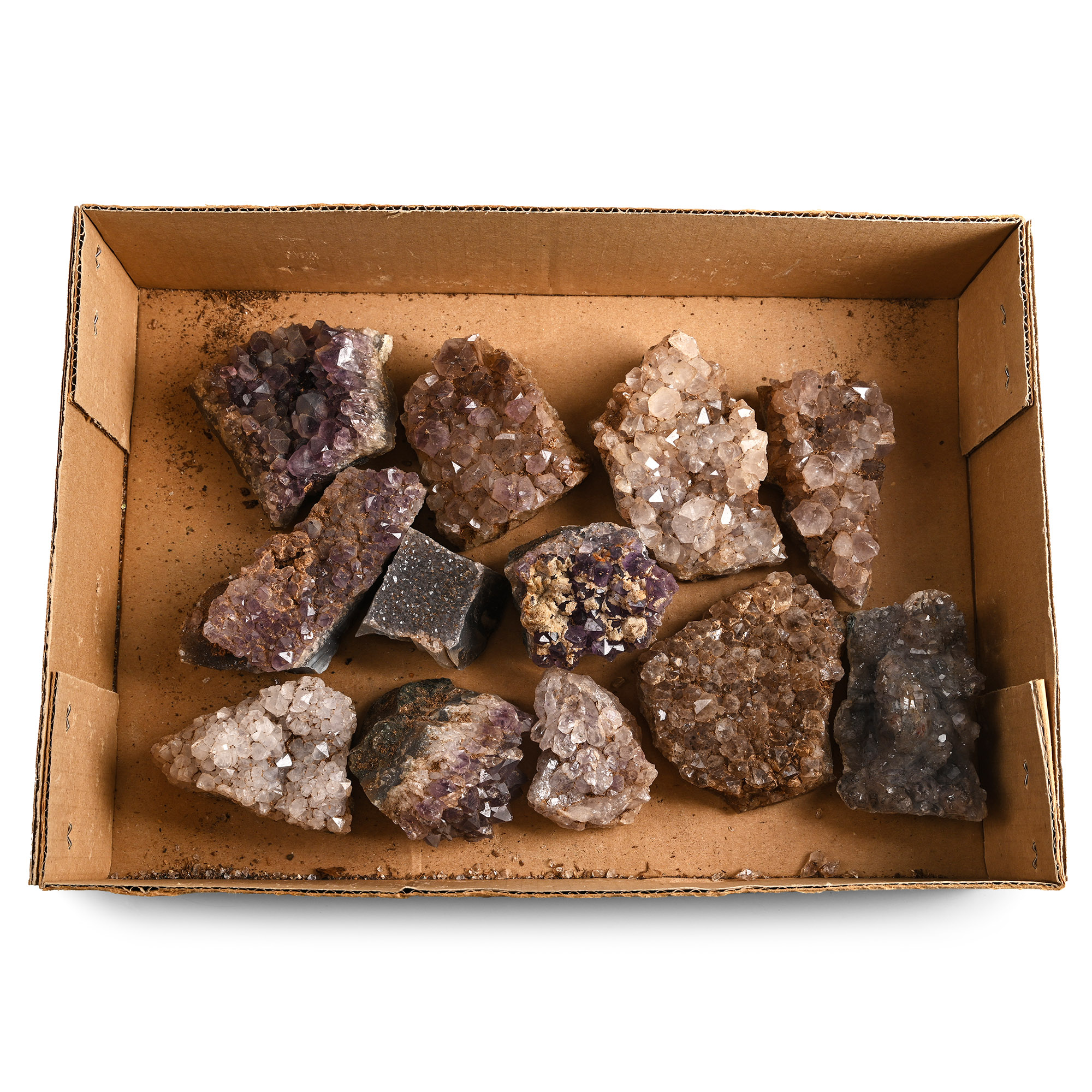 A Collection of Twelve [12] Large Amethyst Mineral Specimens
