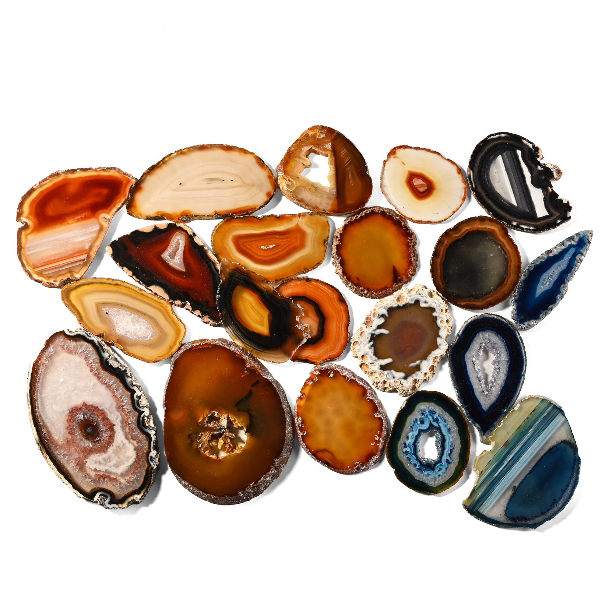 Group of Twenty [20] Cut and Polished Agate Geode Slices