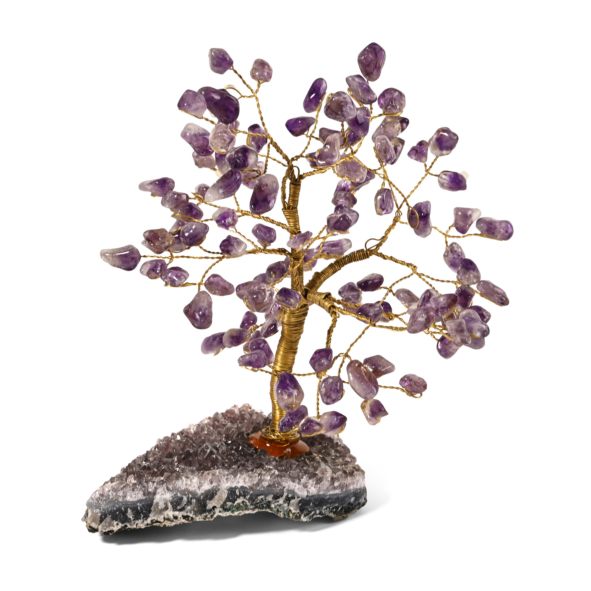 Amethyst Gem Tree on Amethyst Crystal Geode Section