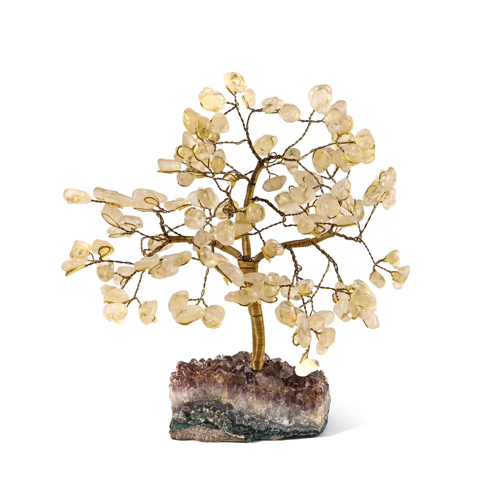 Quartz Gem Tree on Amethyst Crystal Geode Section