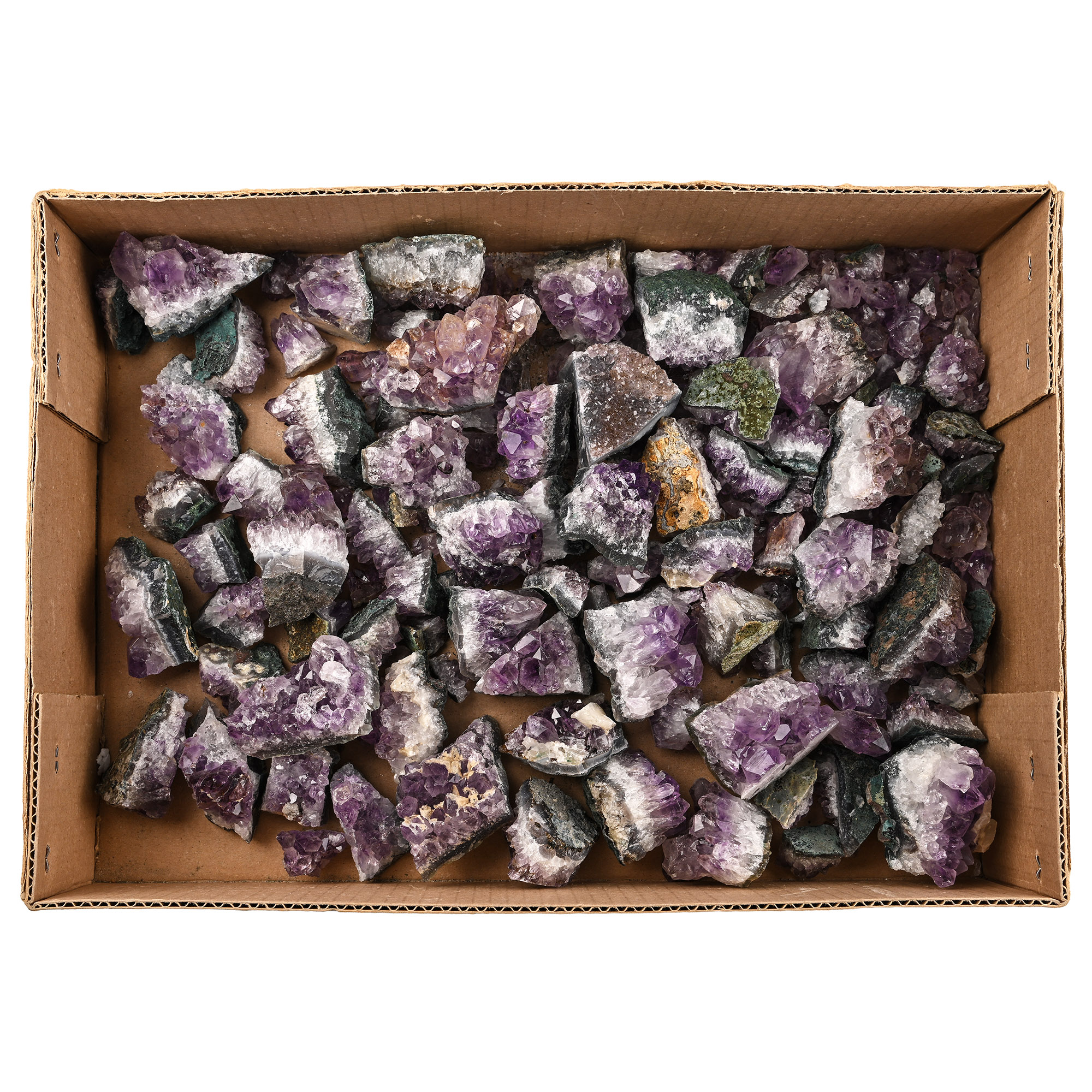 Group of Seventy [70] Amethyst Crystal Geode Sections