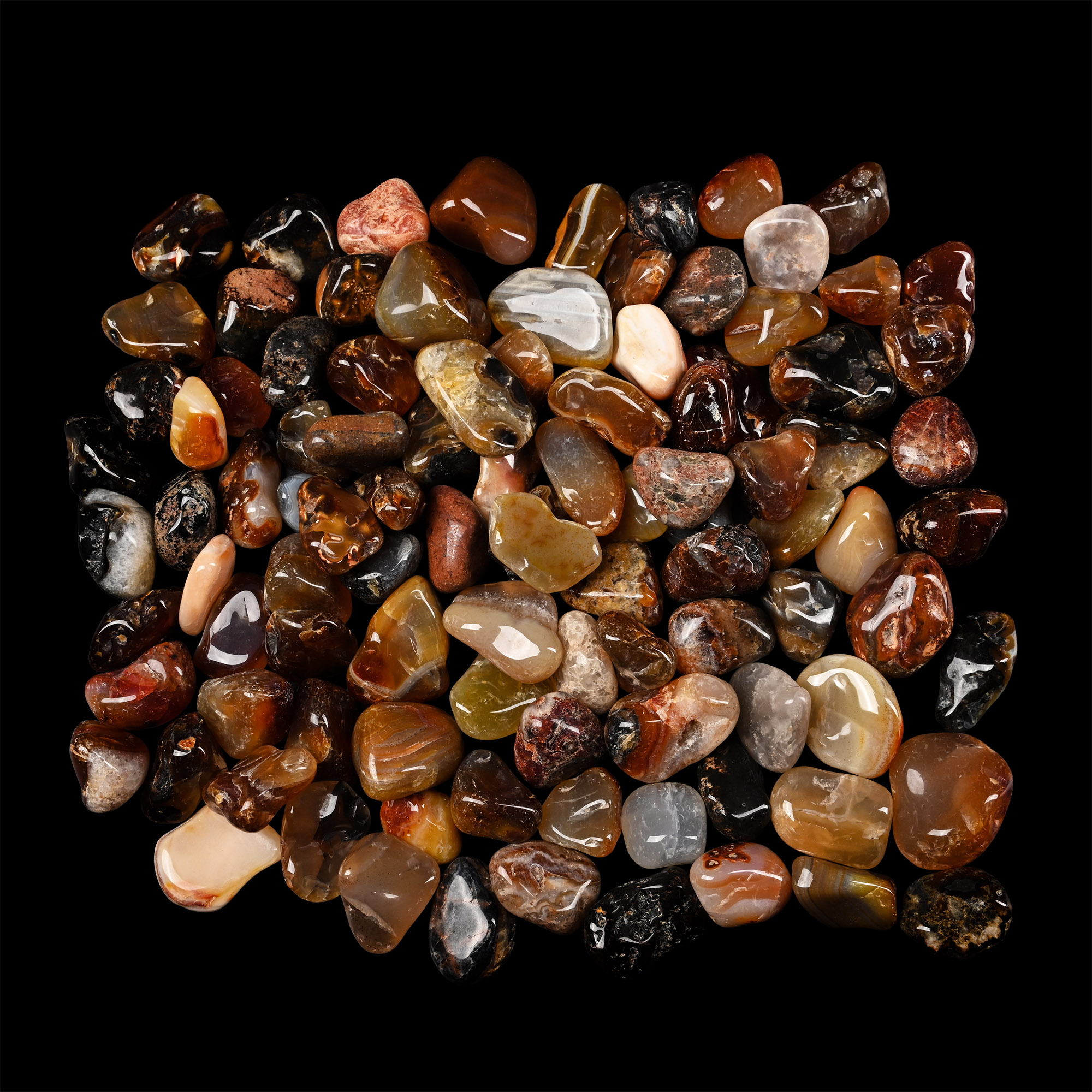 Group of One Hundred [100] Polished Agate Pebbles