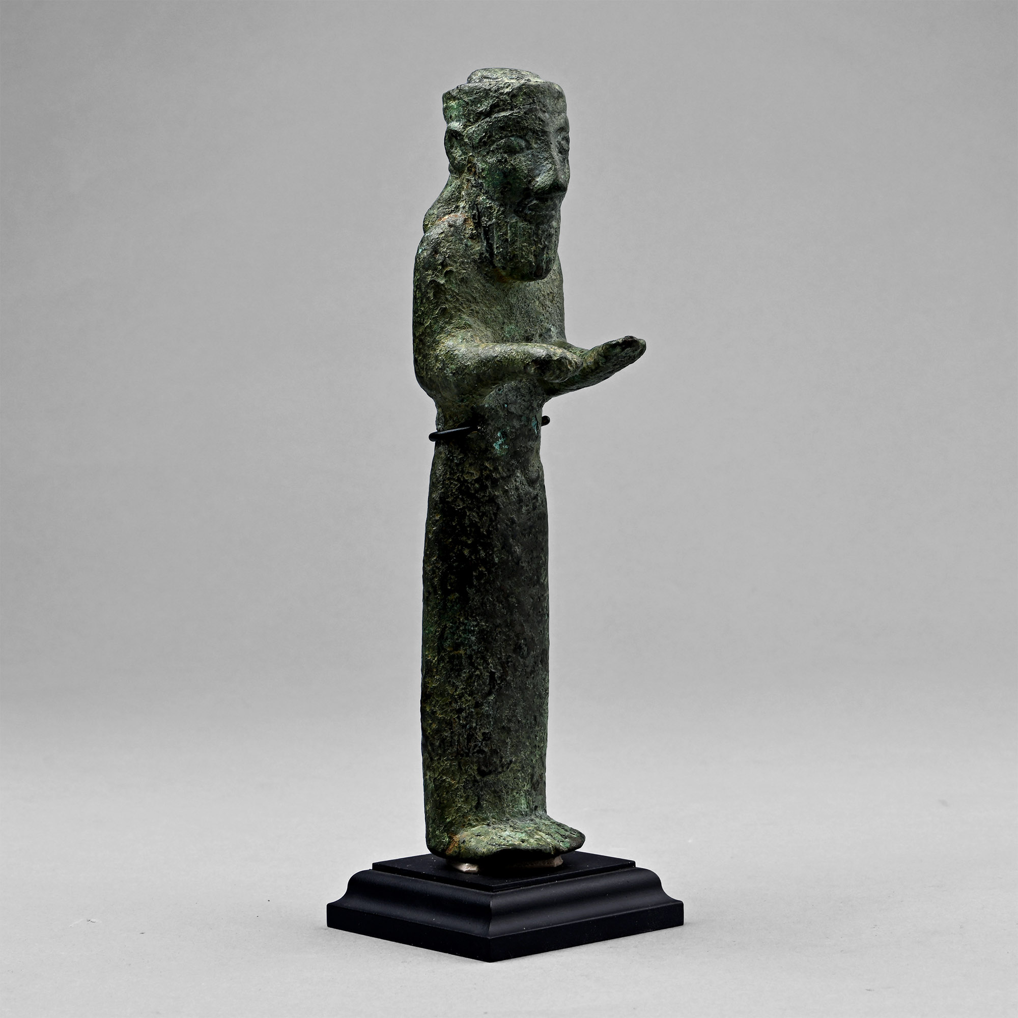 Old Babylonian Tall Copper Statuette of a Priest