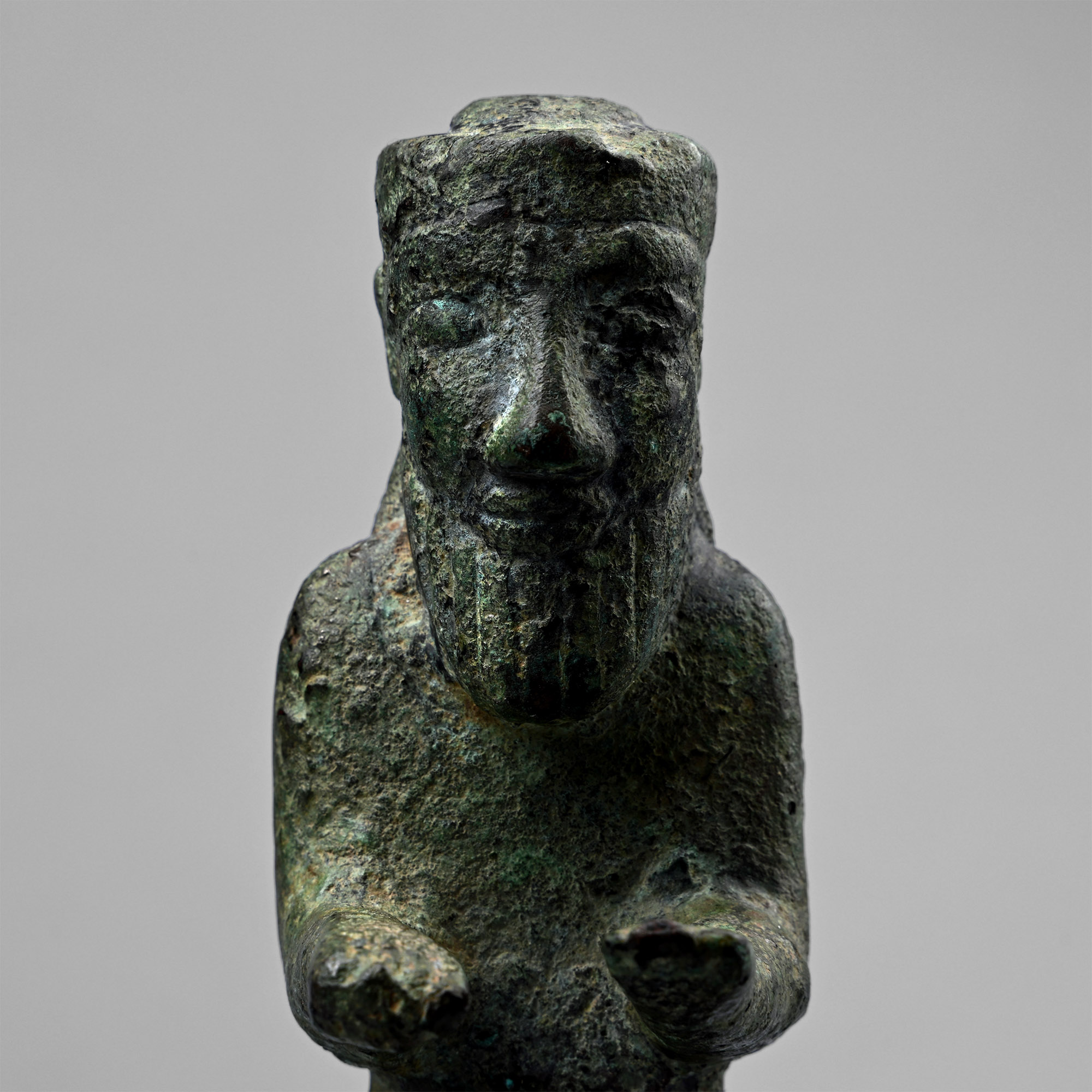 Old Babylonian Tall Copper Statuette of a Priest