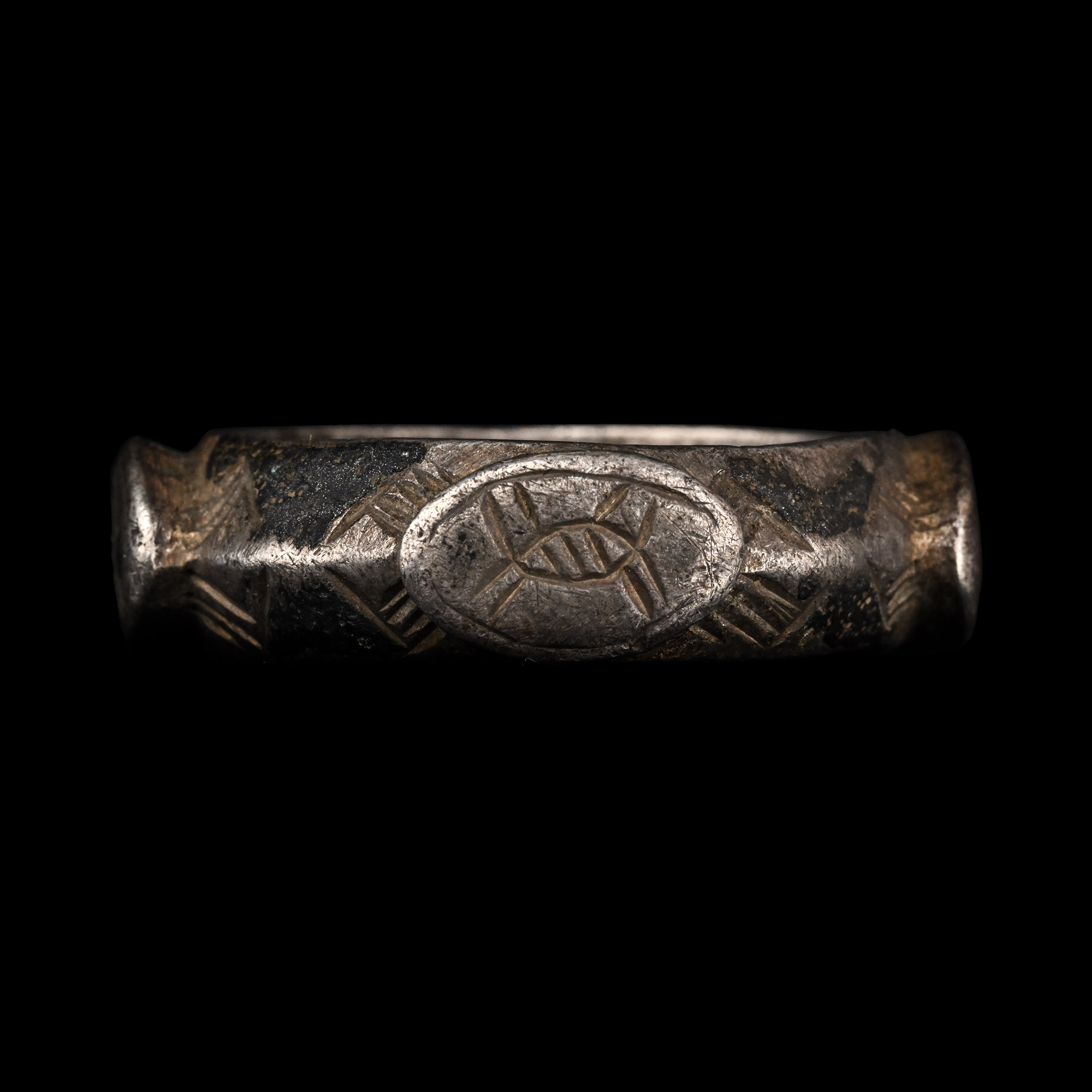 Eastern Roman Silver Ring with Four Bezels
