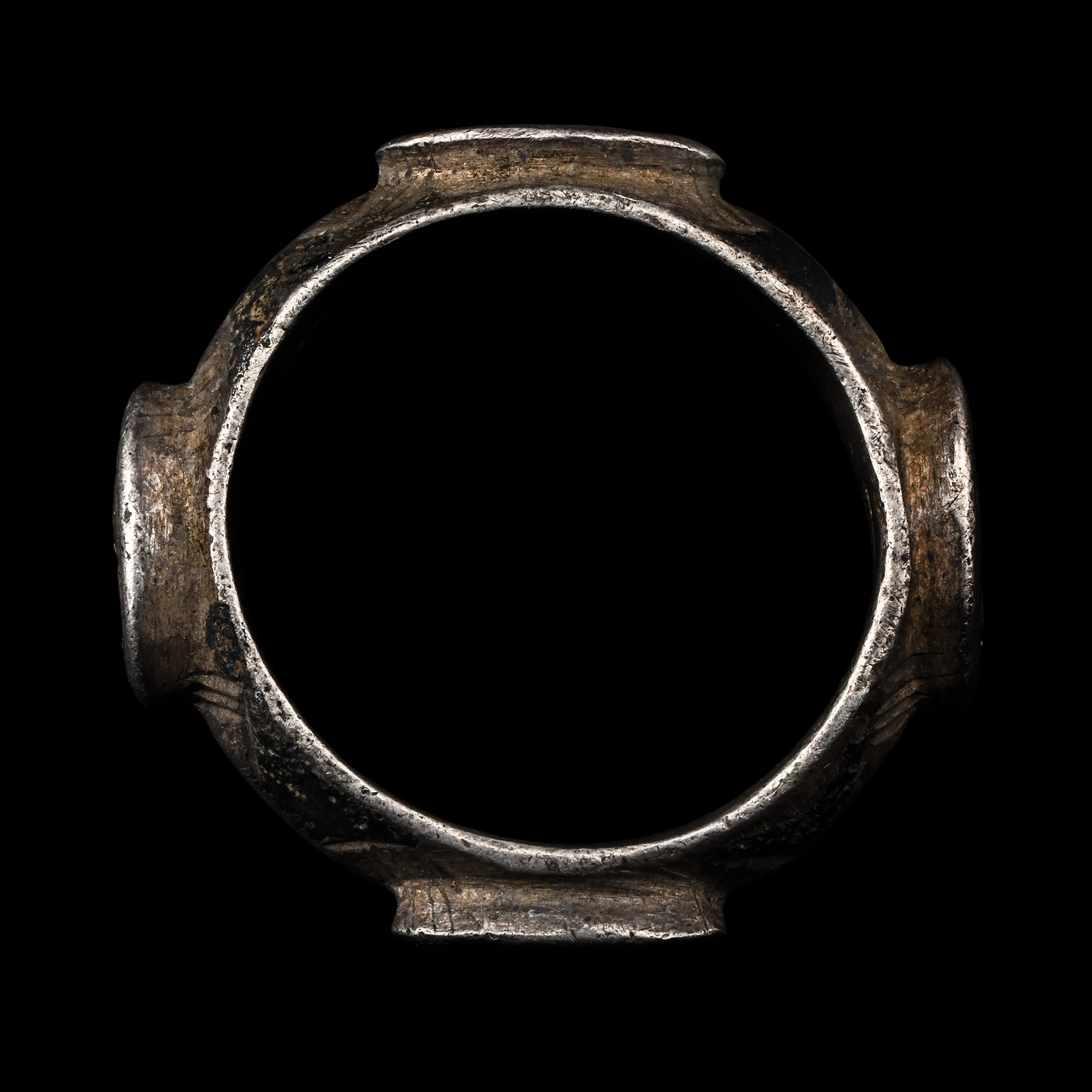Eastern Roman Silver Ring with Four Bezels