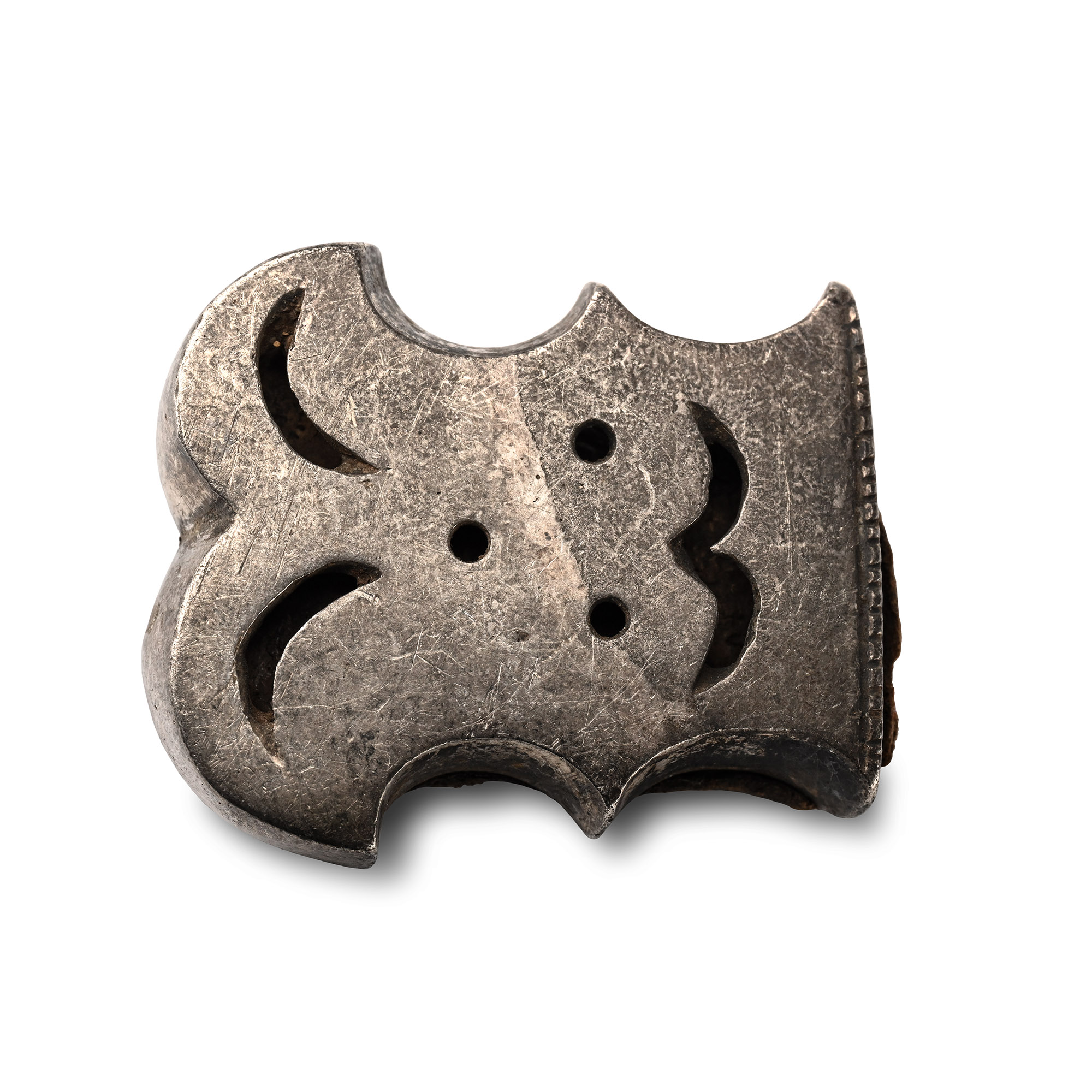 Byzantine Silver Bearded 'Hidden Face' Belt Mount