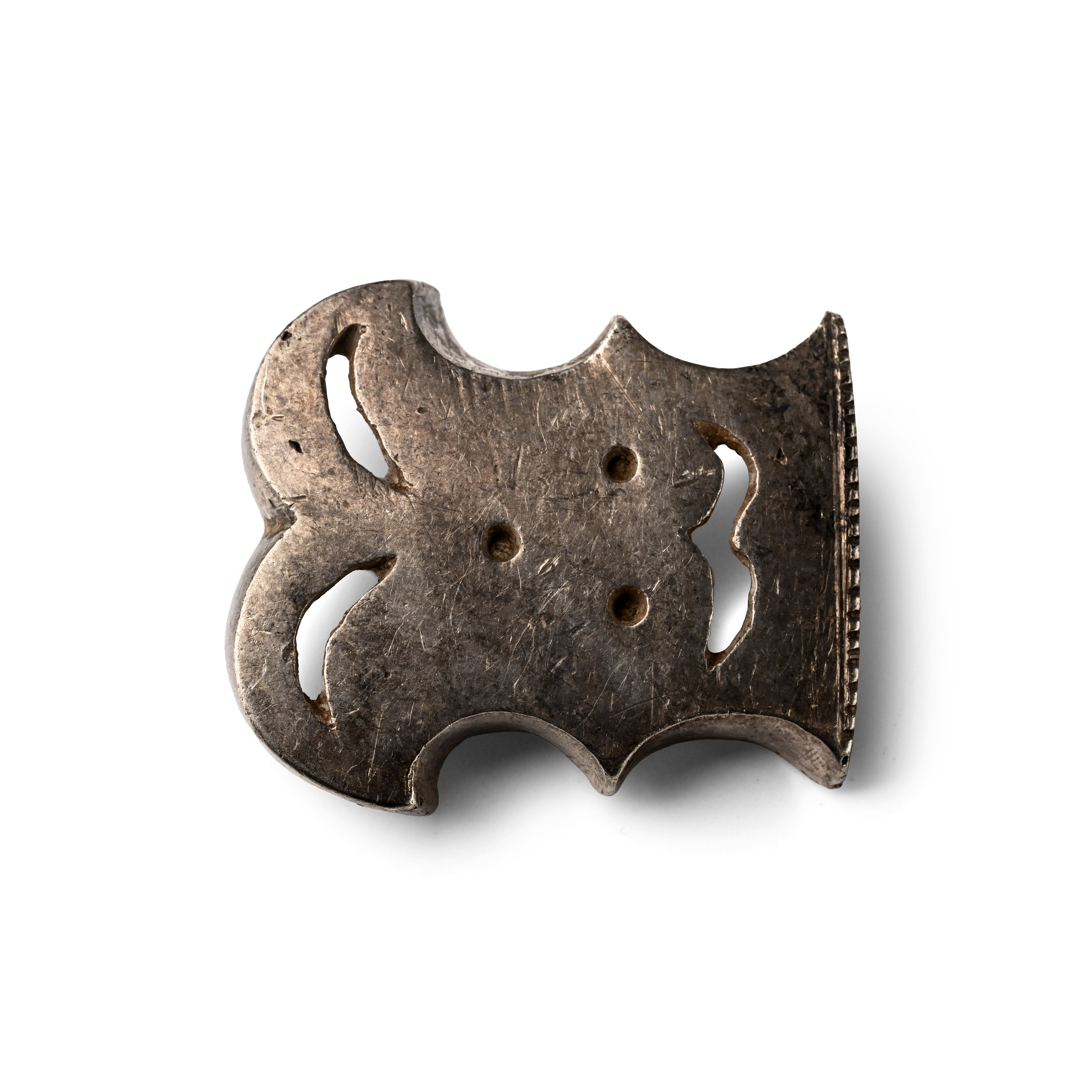 Byzantine Silver Bearded 'Hidden Face' Belt Mount